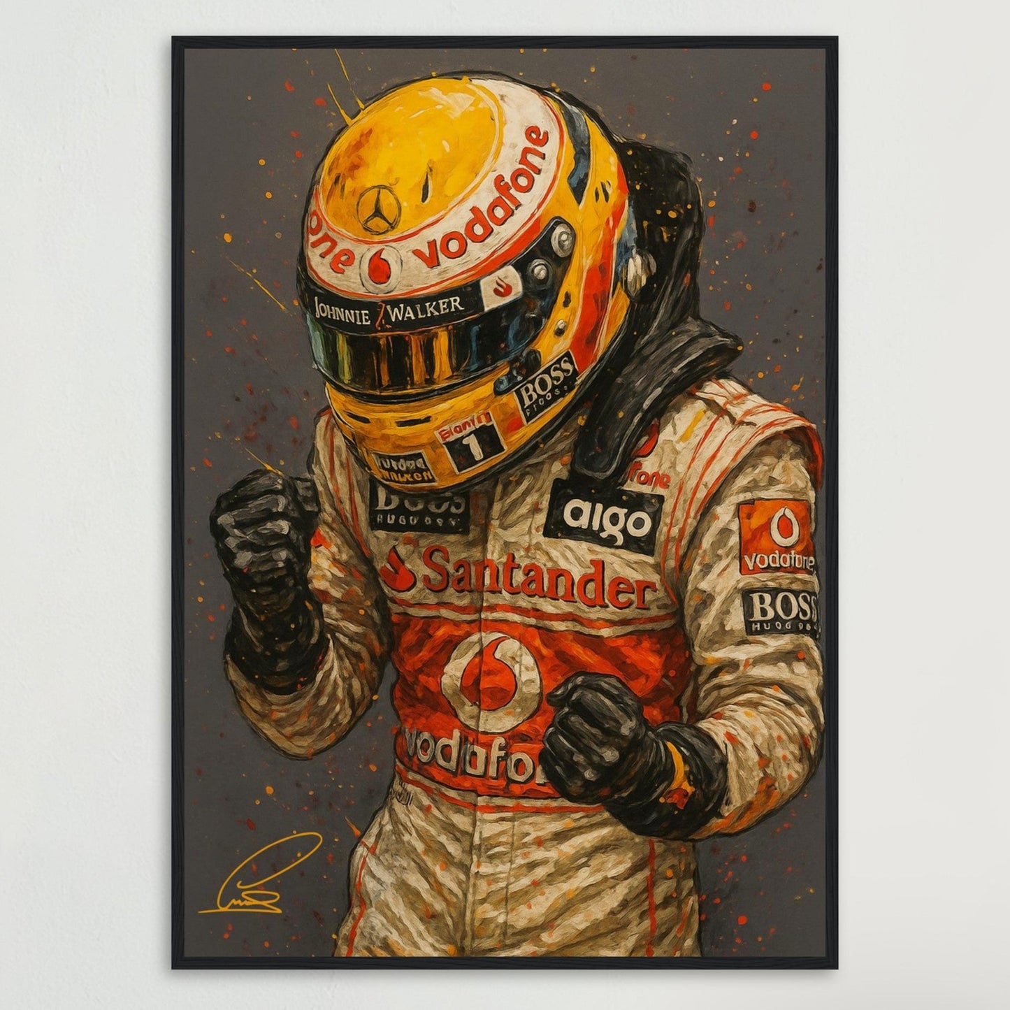 Lewis Hamilton Victory Celebration - Limited Edition Art Print