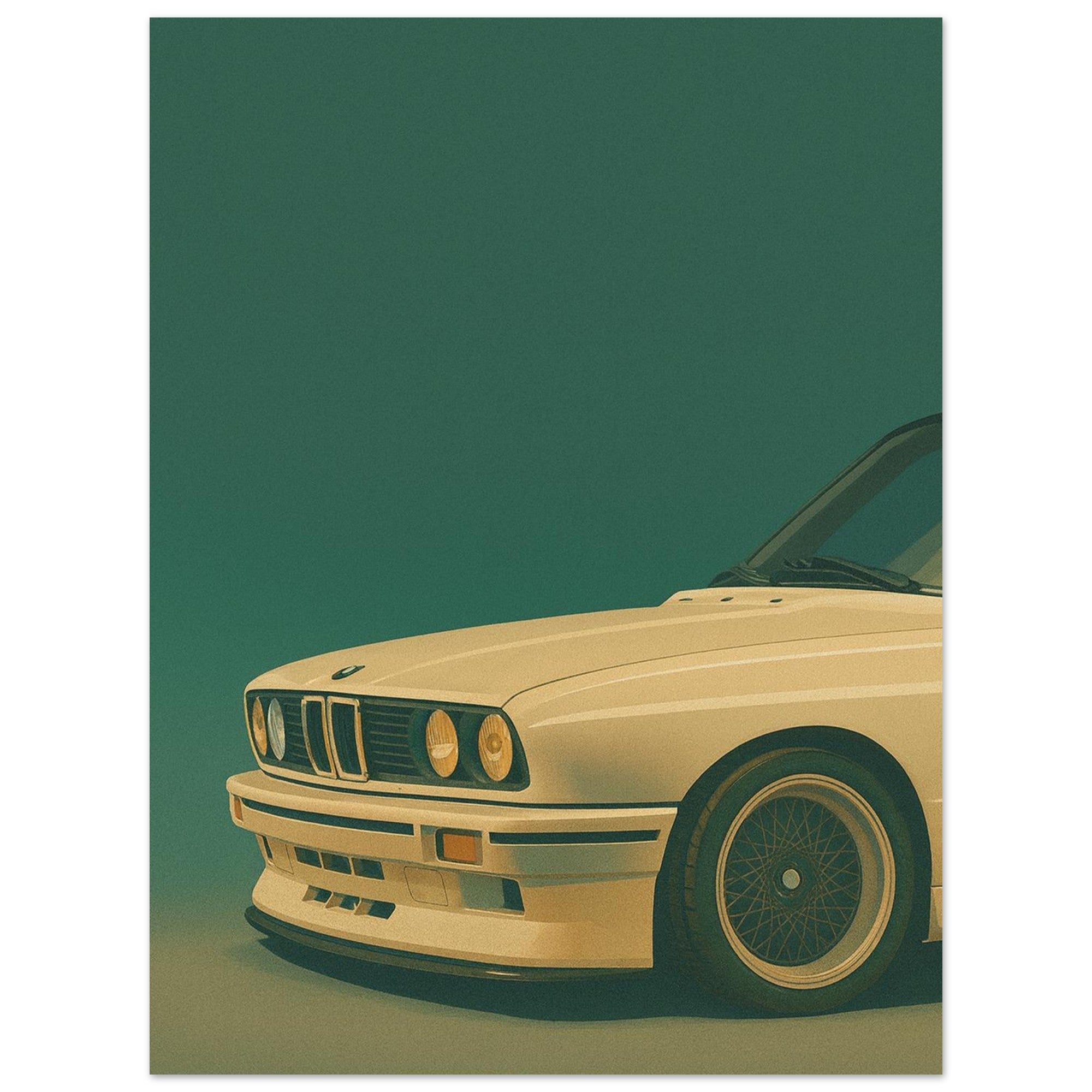 BMW E30 Art Print - Retro Icons Wall Art - Garage & Gallery