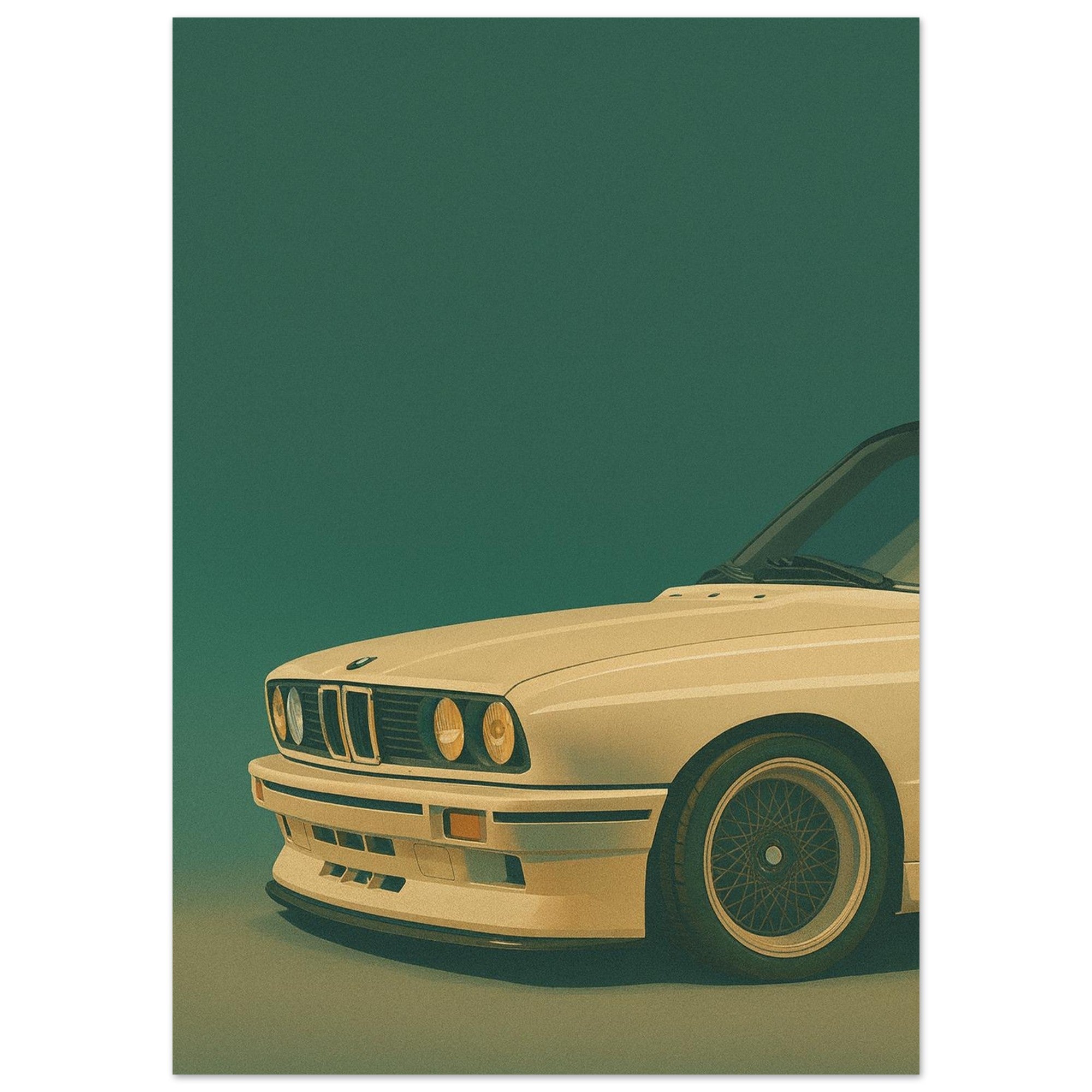 BMW E30 Art Print - Retro Icons Wall Art - Garage & Gallery