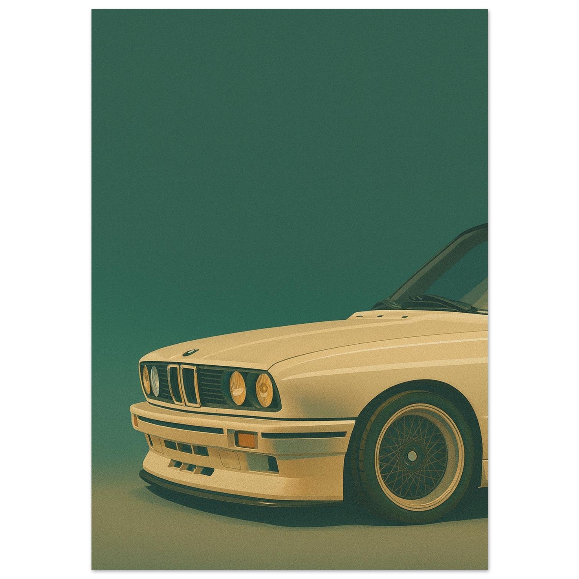 BMW E30 Art Print - Retro Icons Wall Art - Garage & Gallery