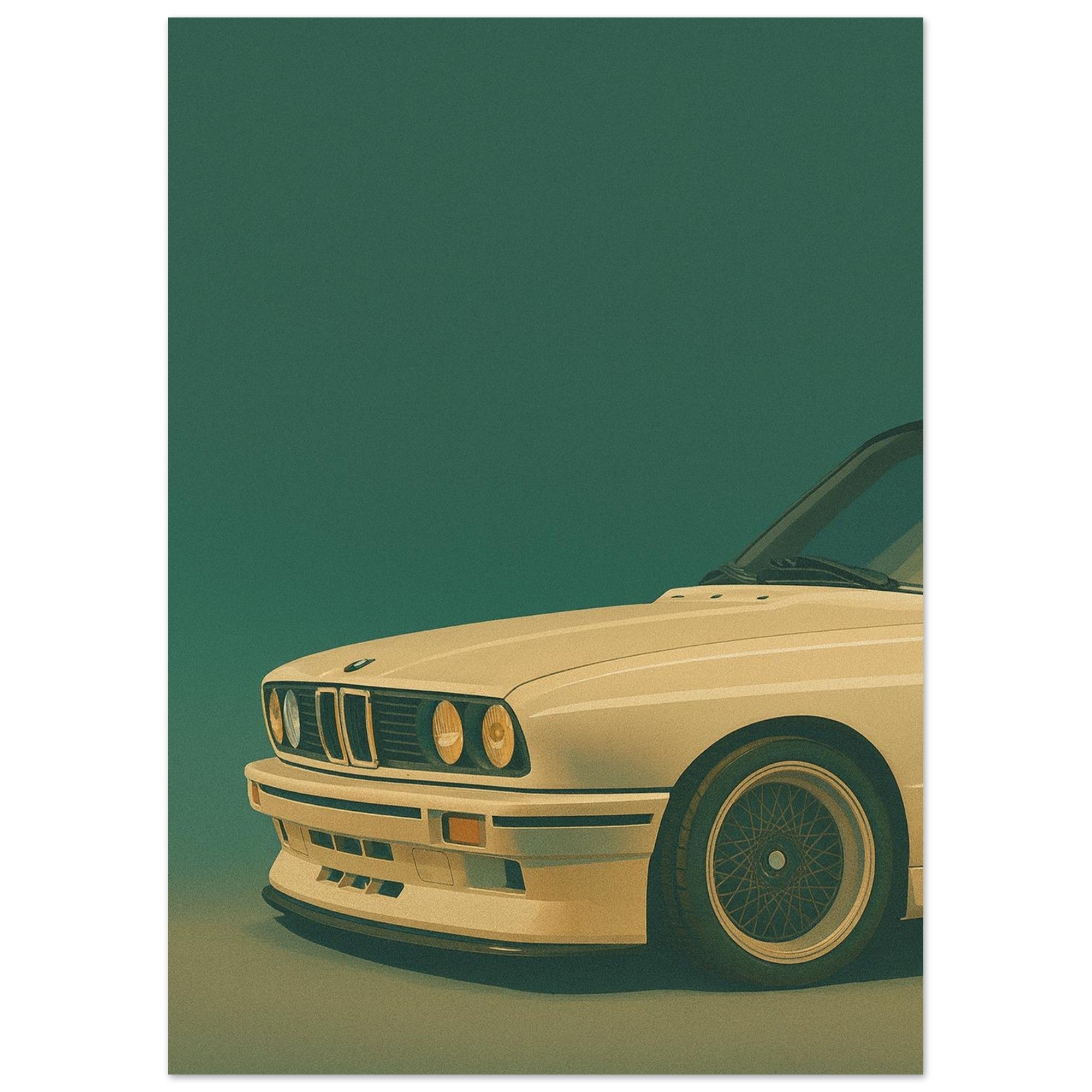 BMW E30 Art Print - Retro Icons Wall Art - Garage & Gallery