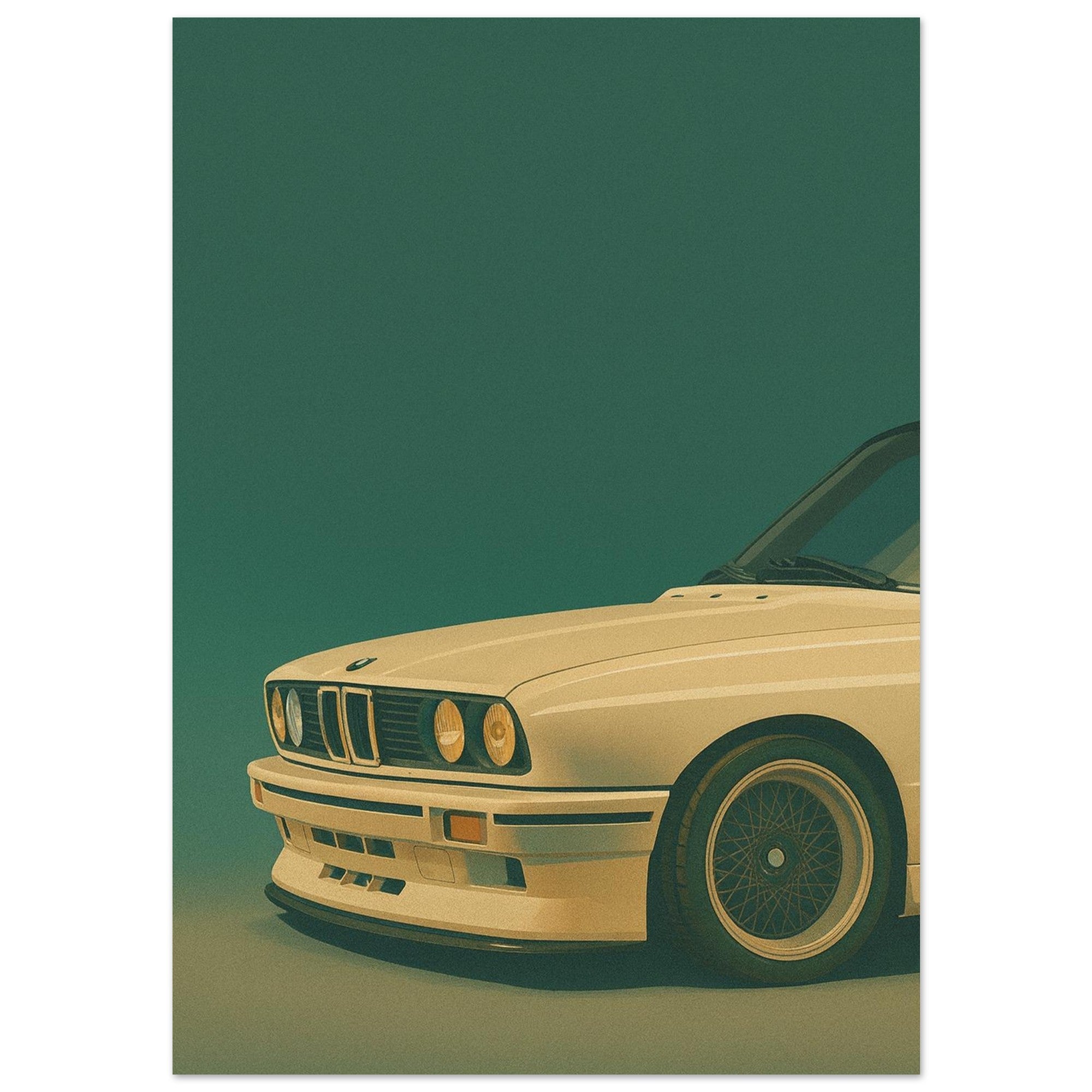 BMW E30 Art Print - Retro Icons Wall Art - Garage & Gallery