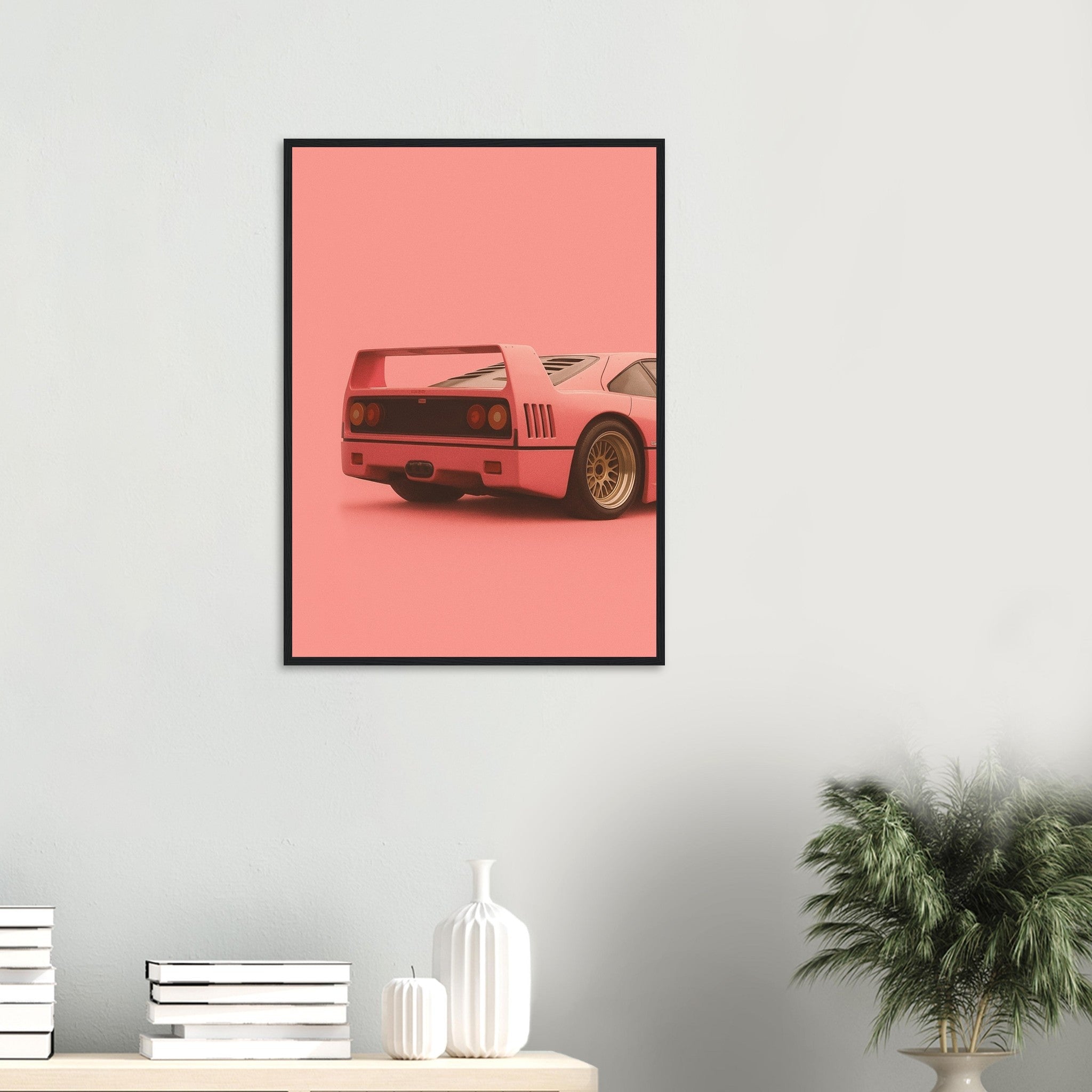 Ferrari F40 Print - Pink Supercar Wall Art - Garage & Gallery