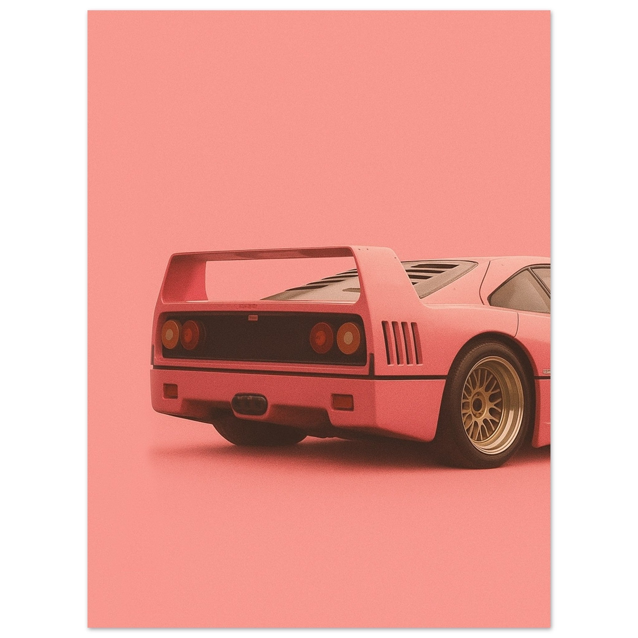 Ferrari F40 Print - Pink Supercar Wall Art - Garage & Gallery