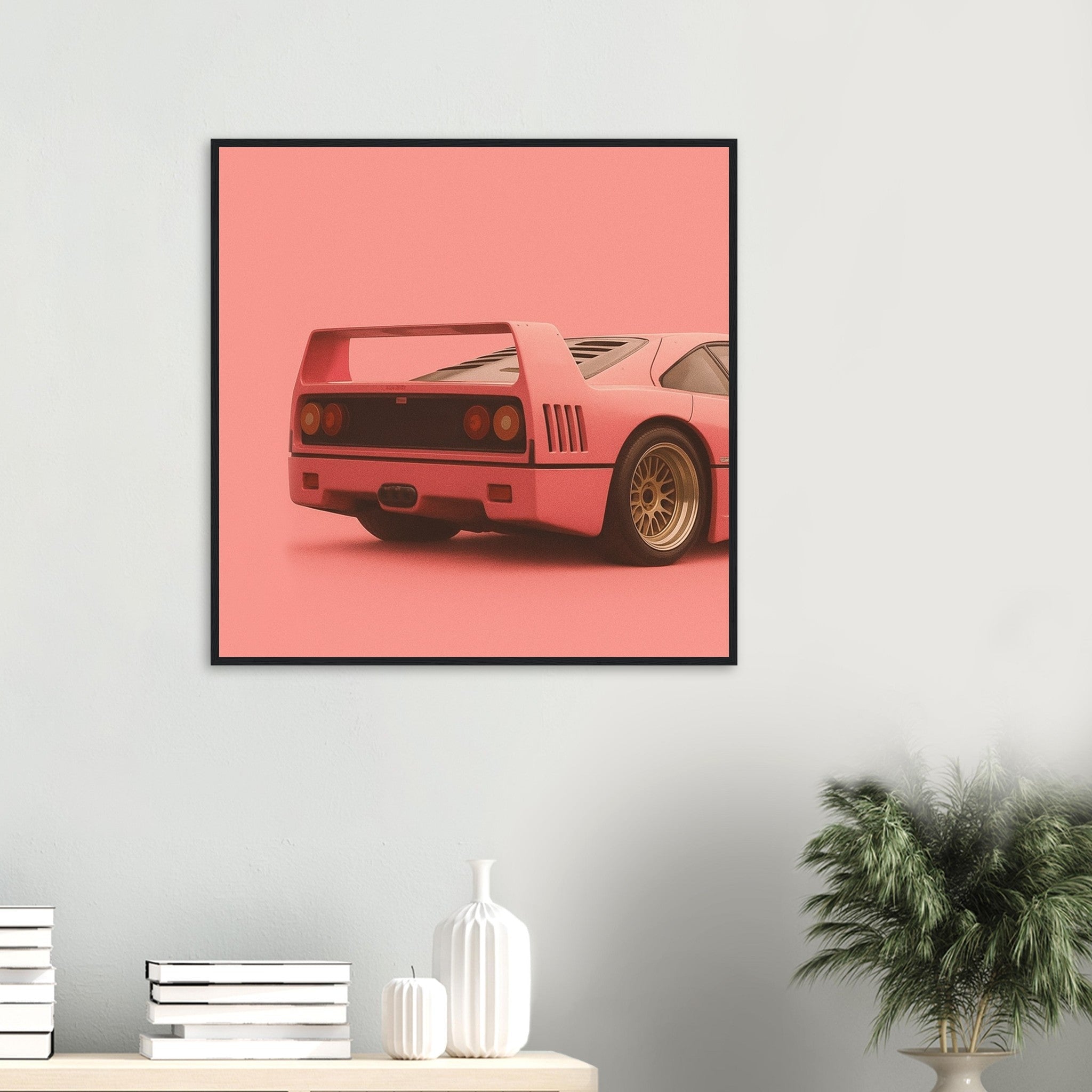 Ferrari F40 Print - Pink Supercar Wall Art - Garage & Gallery