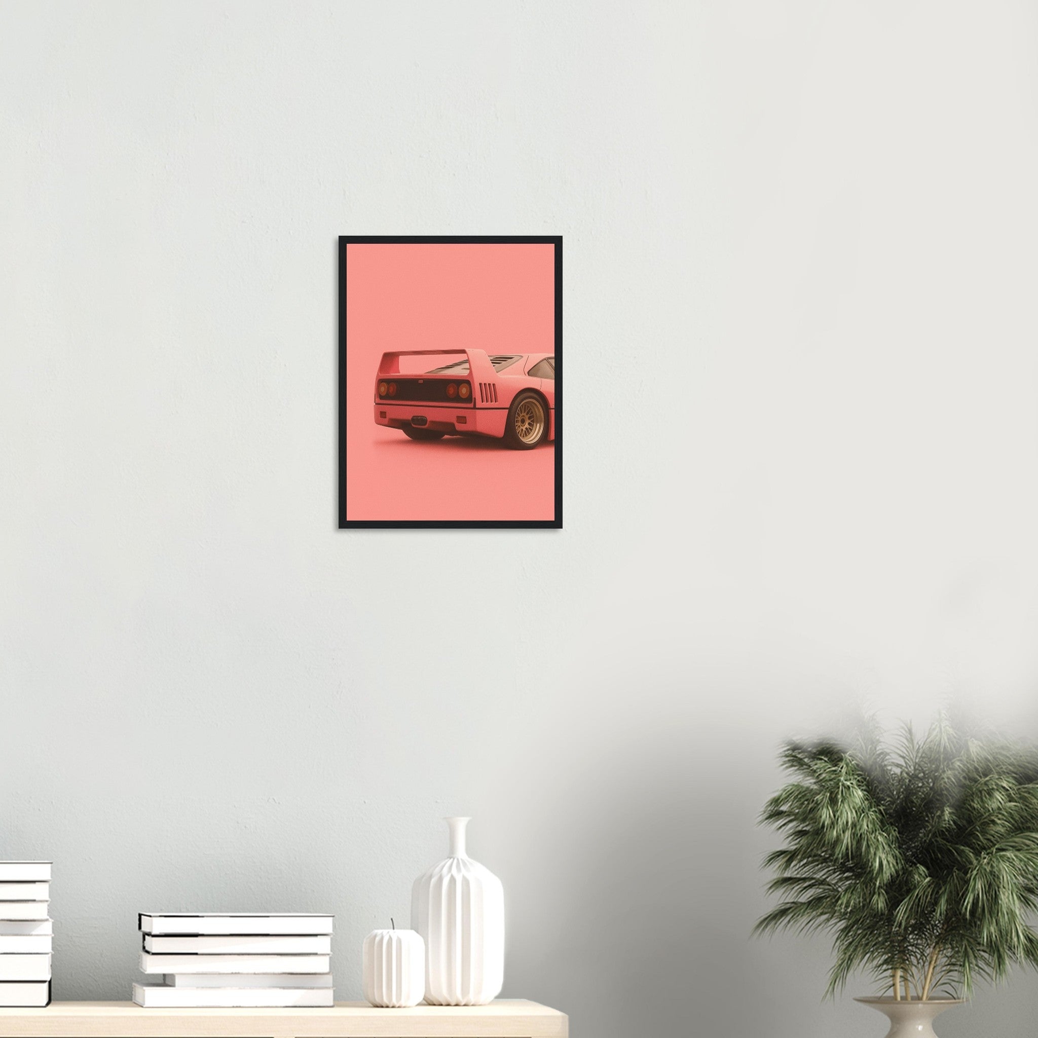 Ferrari F40 Print - Pink Supercar Wall Art - Garage & Gallery