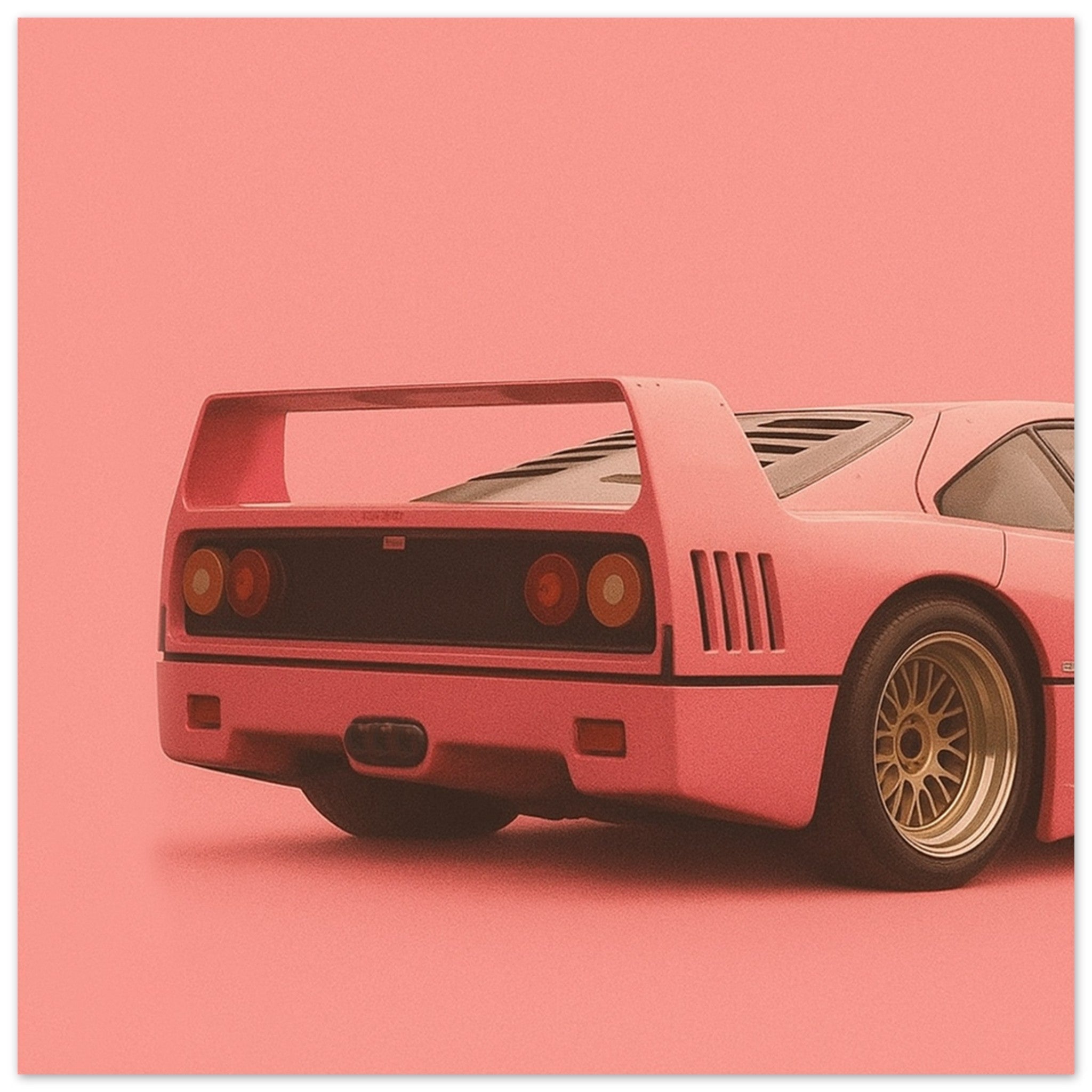 Ferrari F40 Print - Pink Supercar Wall Art - Garage & Gallery