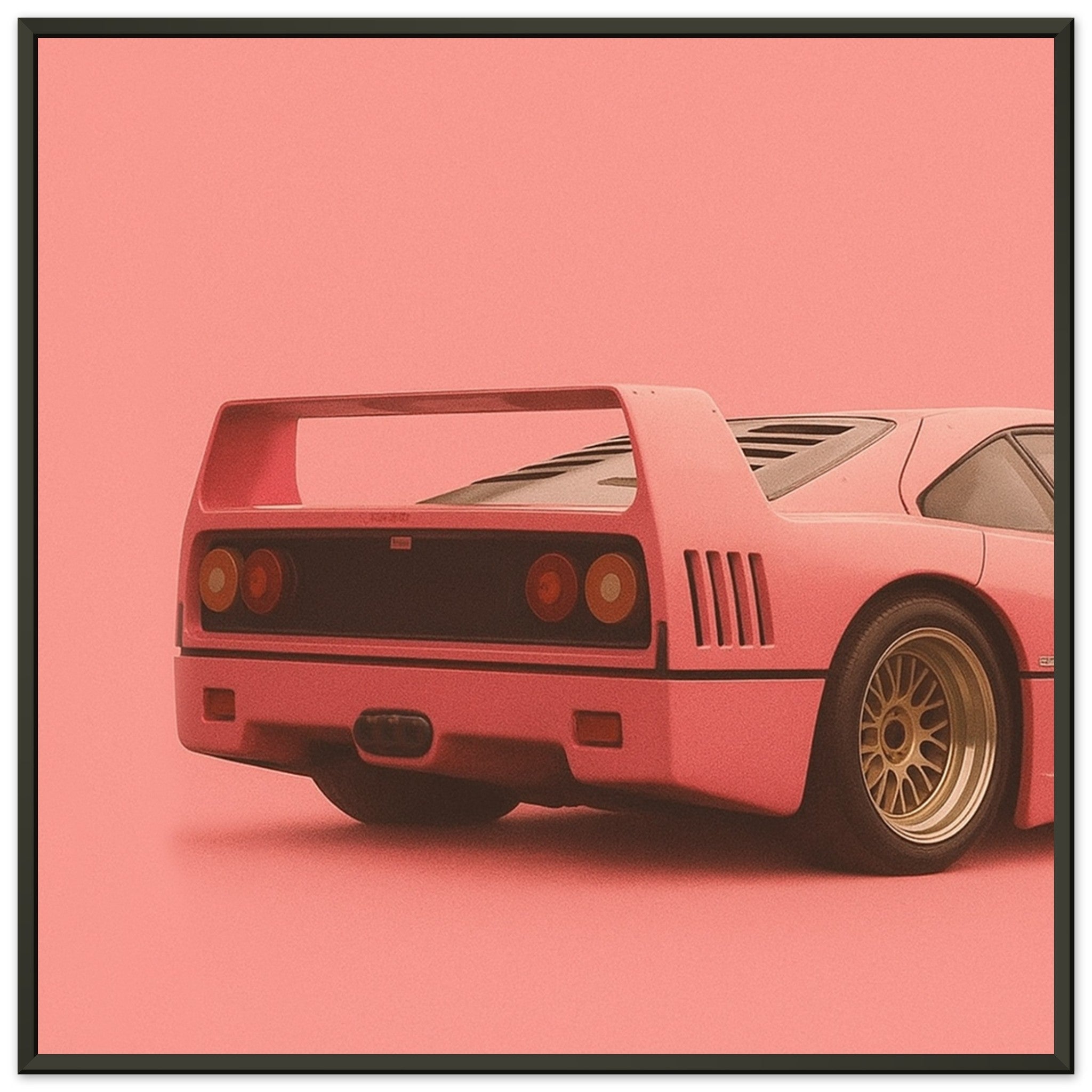 Ferrari F40 Print - Pink Supercar Wall Art - Garage & Gallery