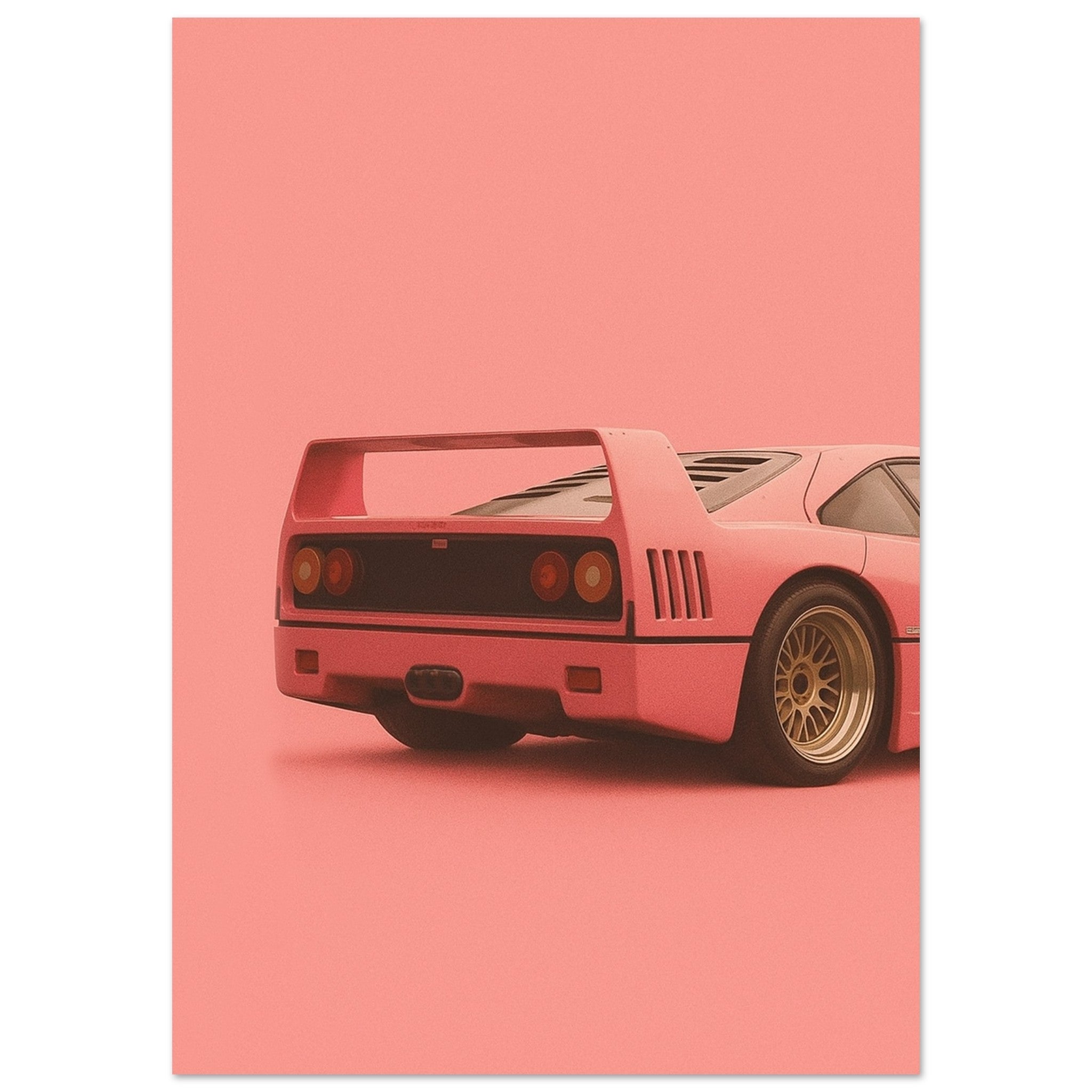 Ferrari F40 Print - Pink Supercar Wall Art - Garage & Gallery