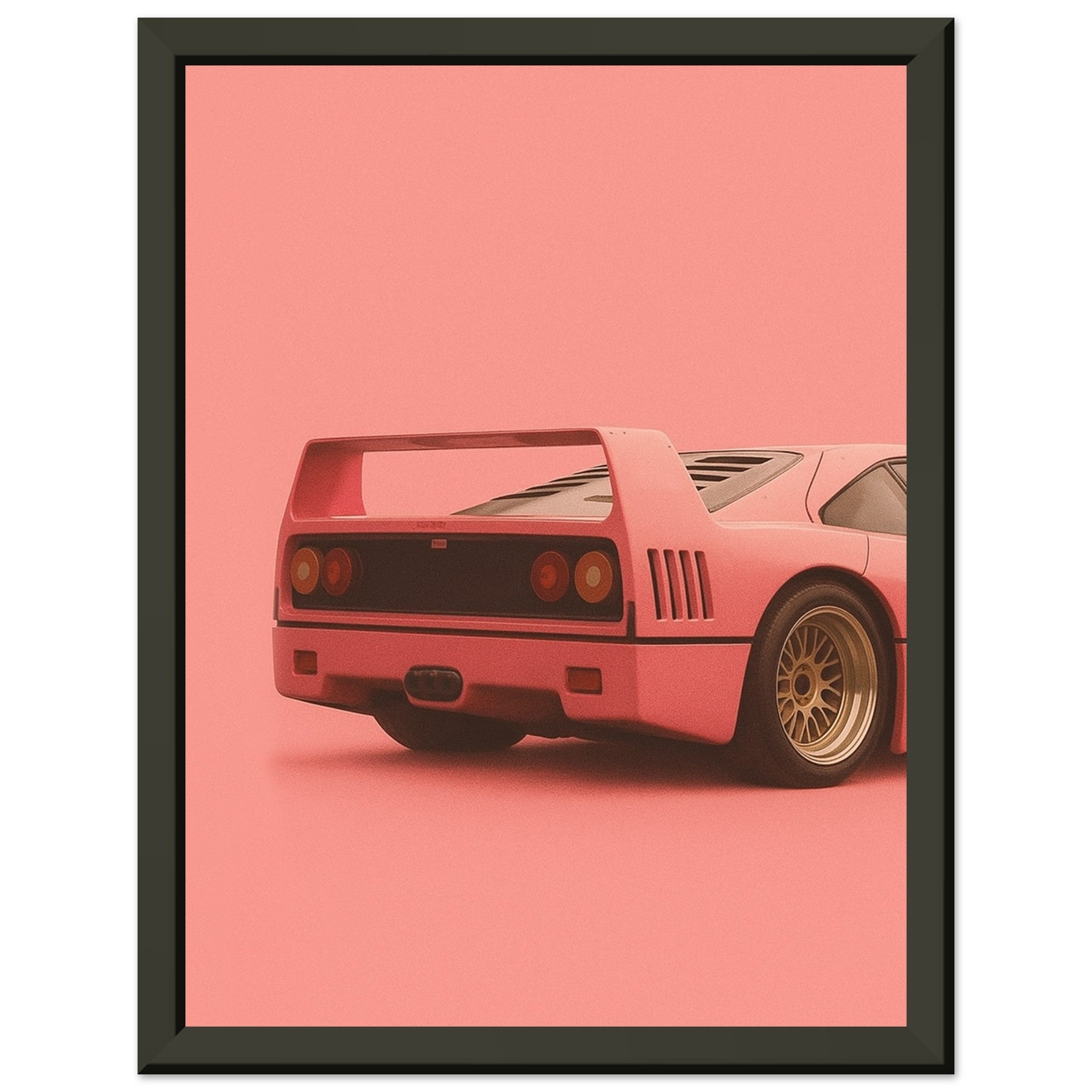 Ferrari F40 Print - Pink Supercar Wall Art - Garage & Gallery