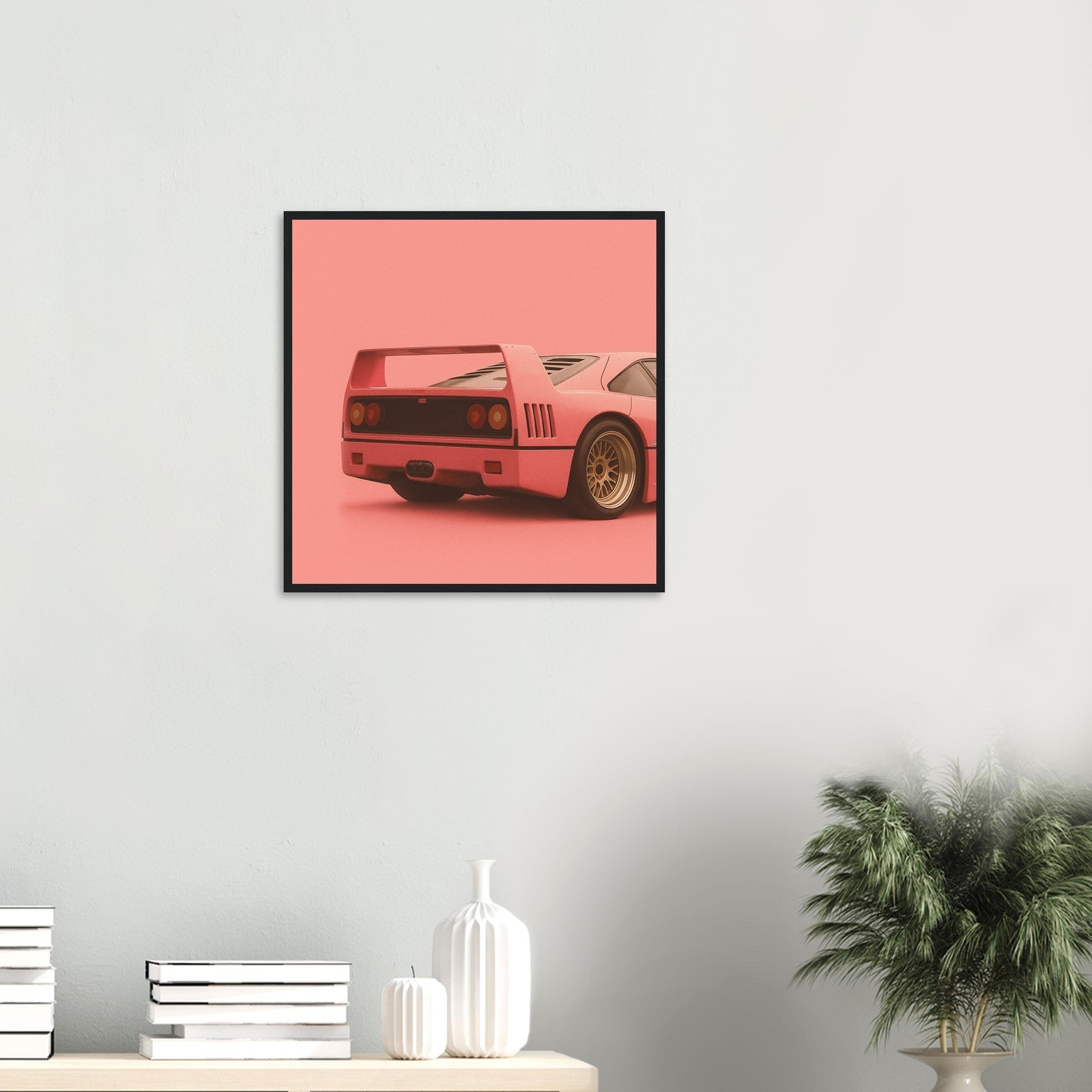Ferrari F40 Print - Pink Supercar Wall Art - Garage & Gallery