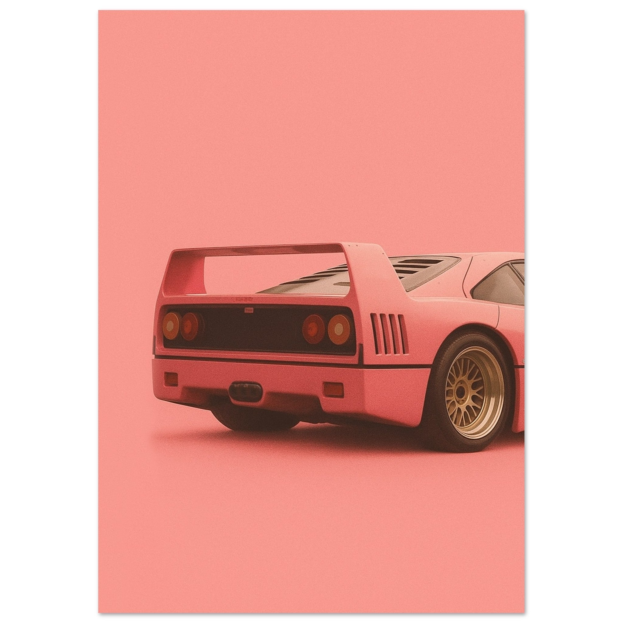 Ferrari F40 Print - Pink Supercar Wall Art - Garage & Gallery