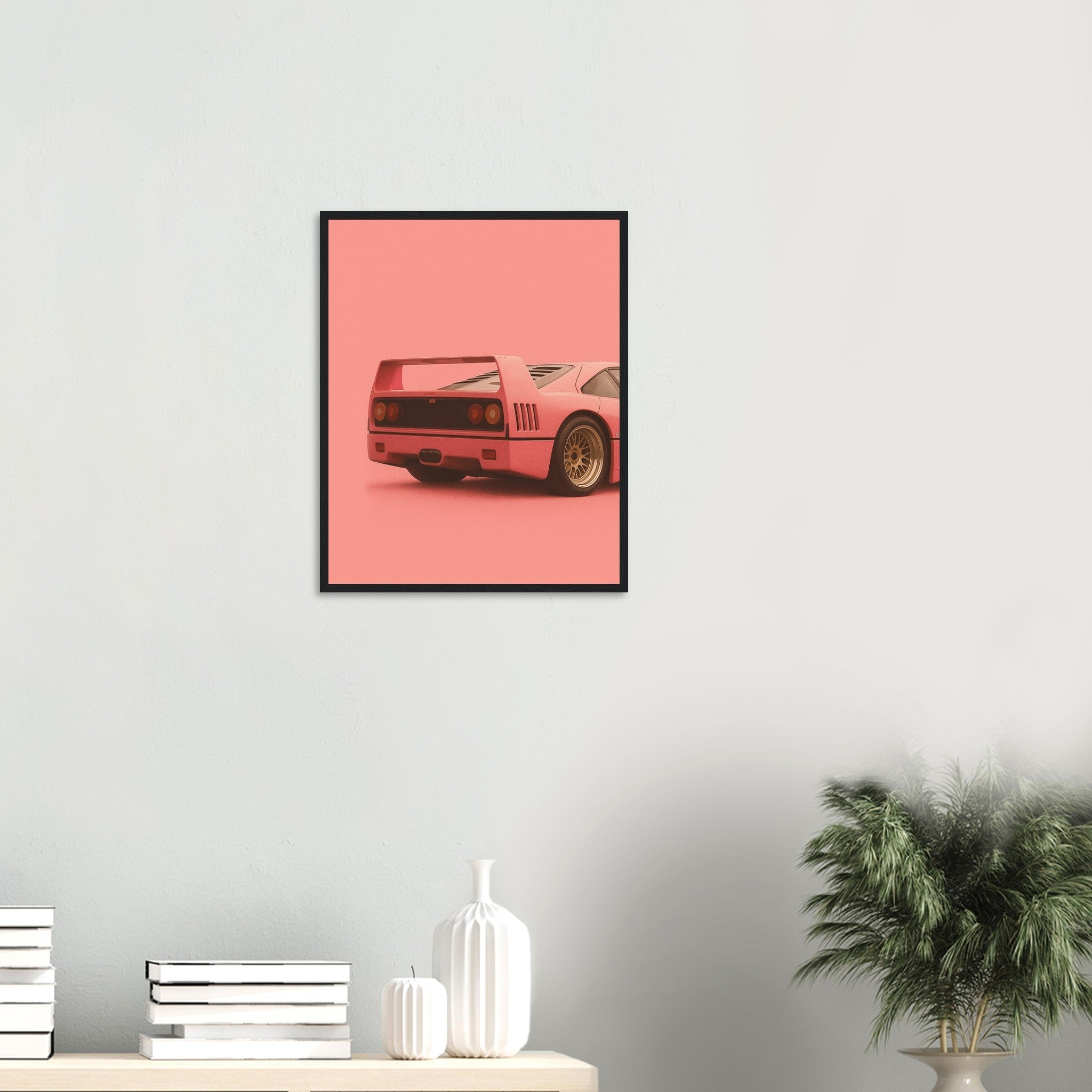 Ferrari F40 Print - Pink Supercar Wall Art - Garage & Gallery