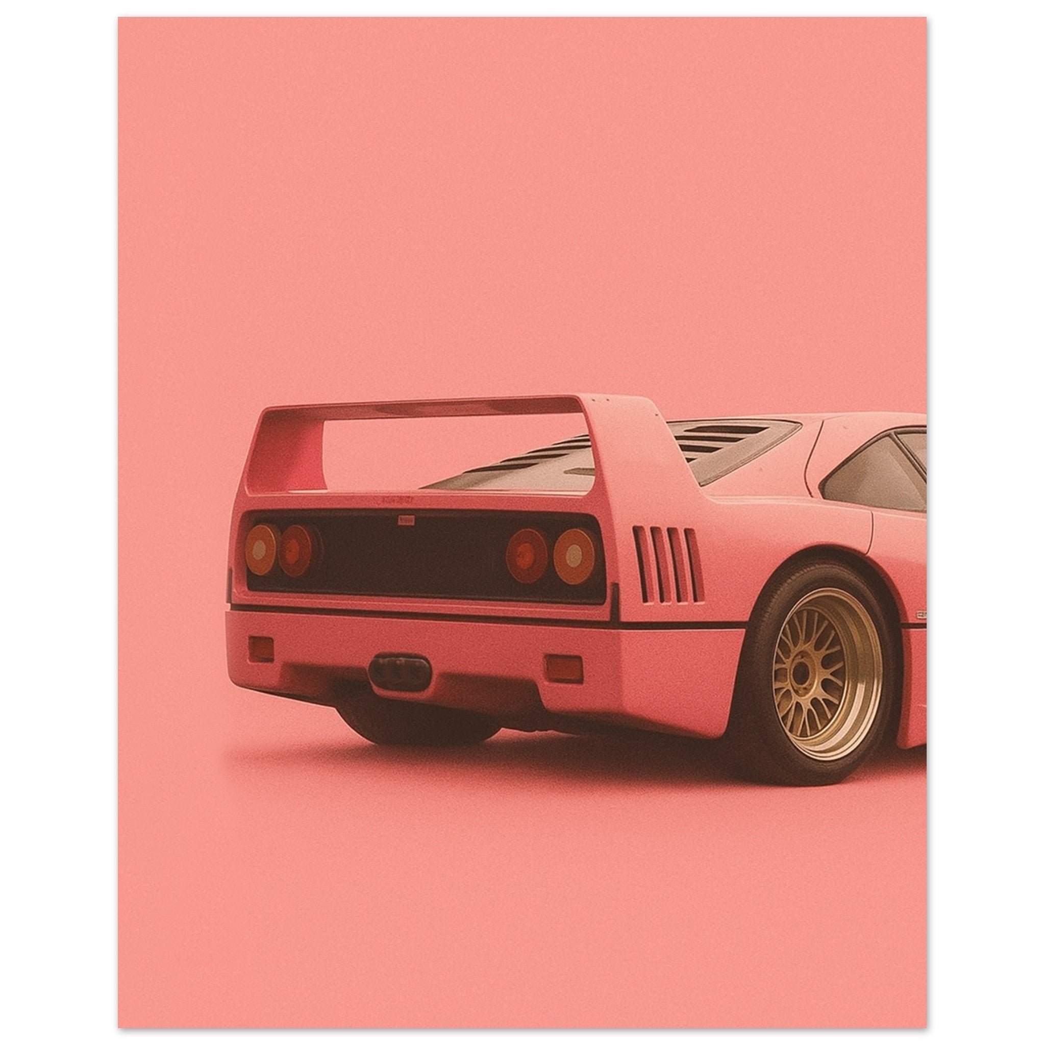 Ferrari F40 Print - Pink Supercar Wall Art - Garage & Gallery