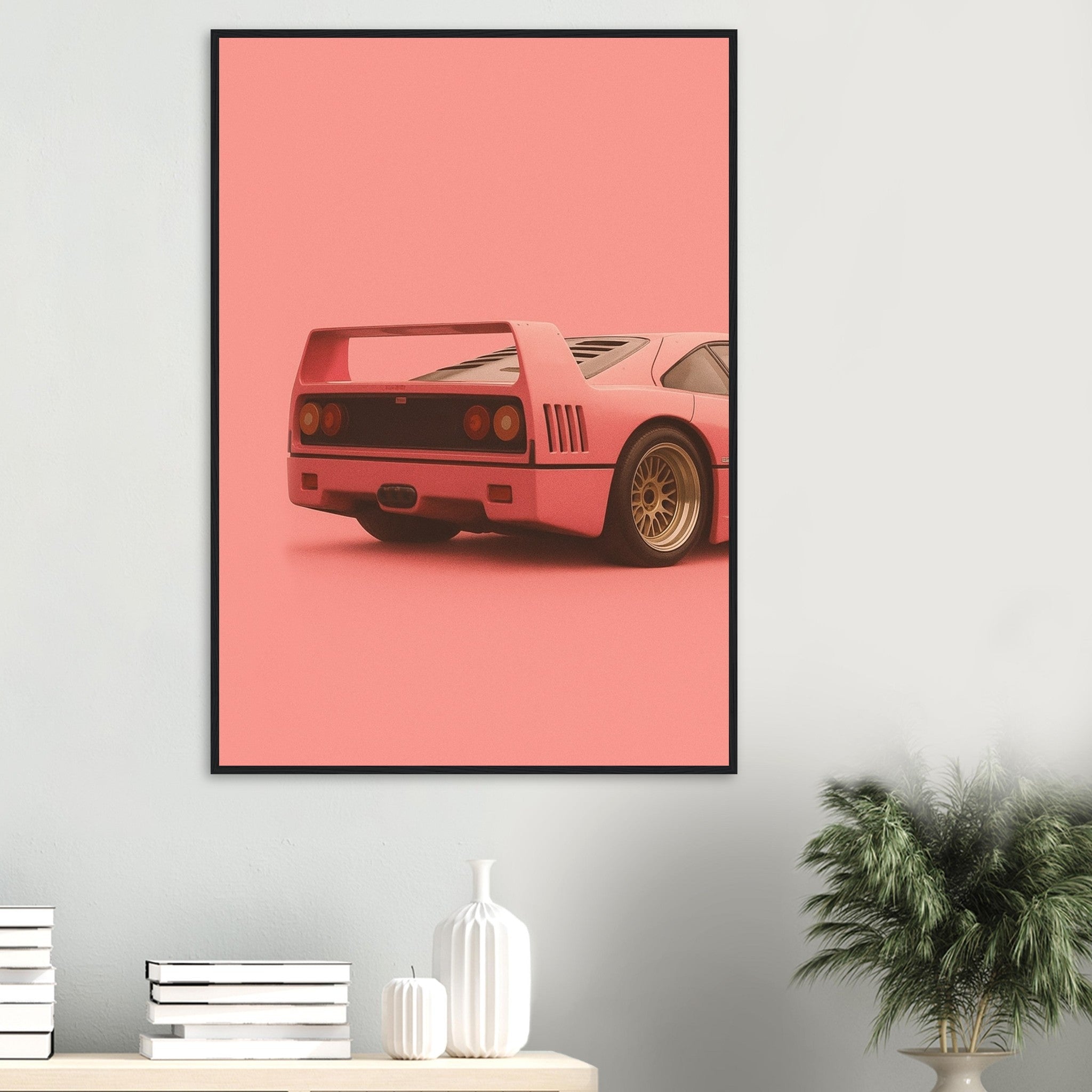 Ferrari F40 Print - Pink Supercar Wall Art - Garage & Gallery