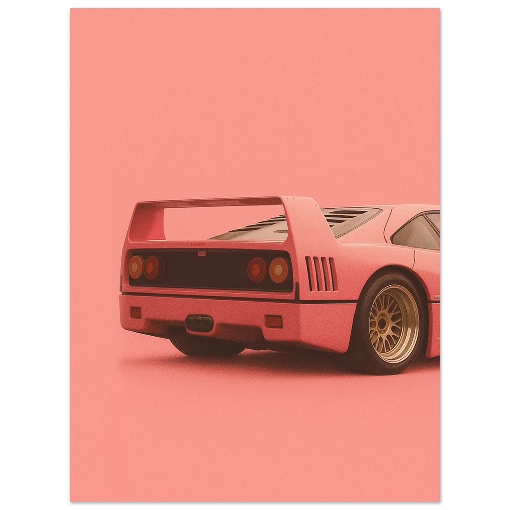 Ferrari F40 Print - Pink Supercar Wall Art - Garage & Gallery