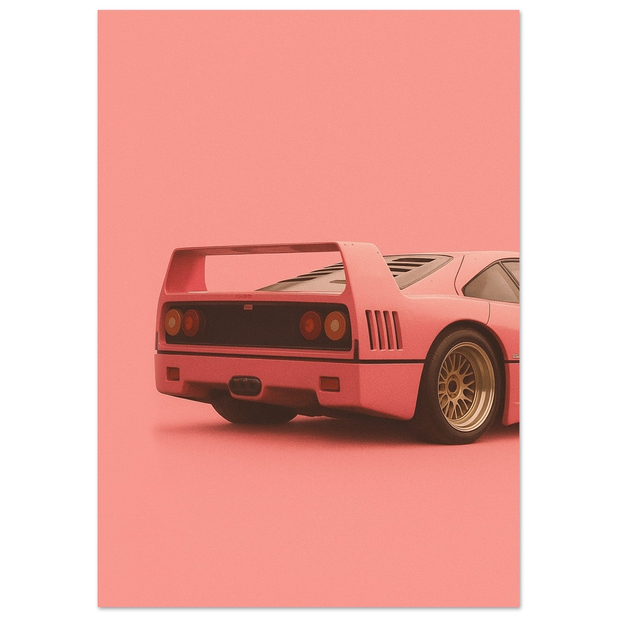Ferrari F40 Print - Pink Supercar Wall Art - Garage & Gallery