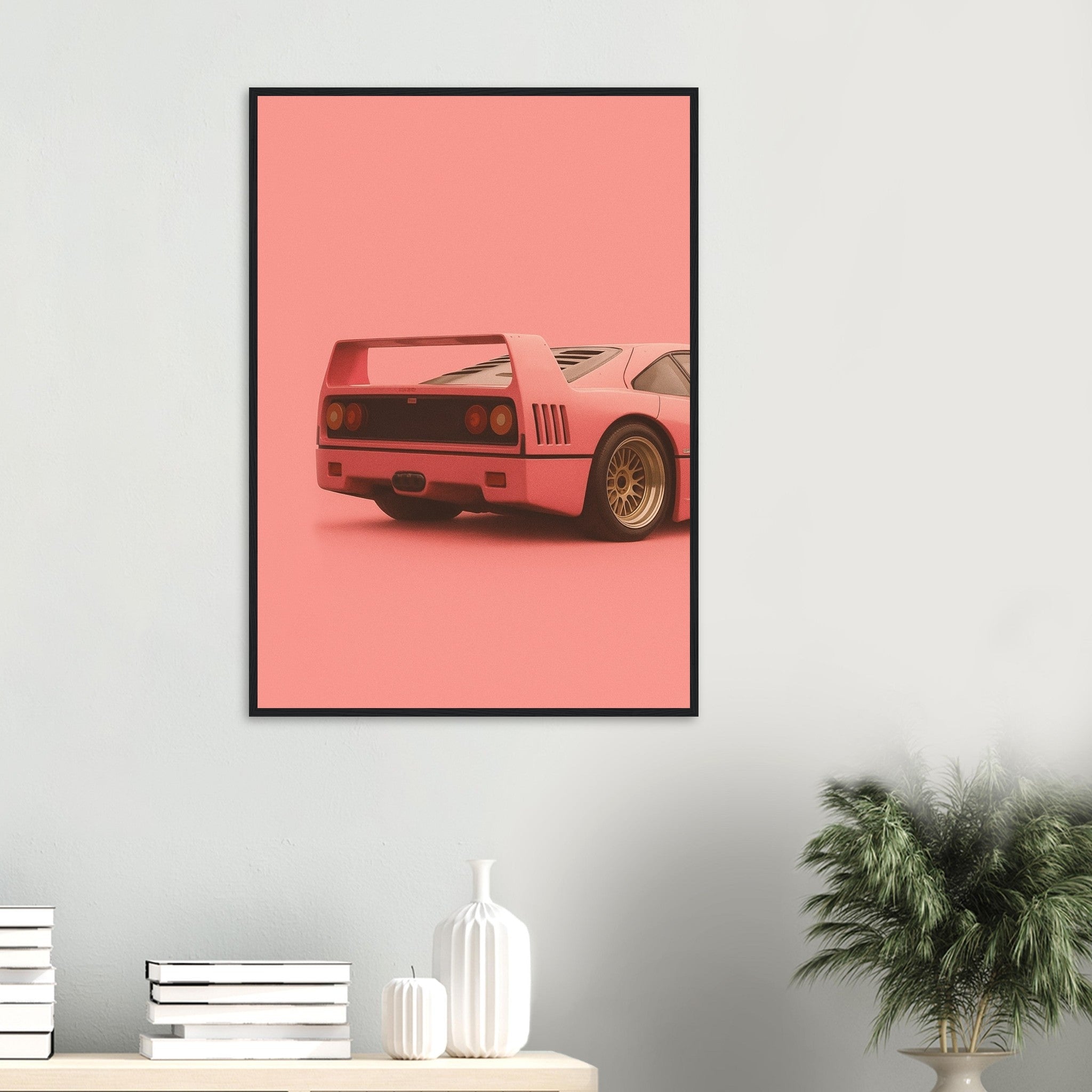 Ferrari F40 Print - Pink Supercar Wall Art - Garage & Gallery