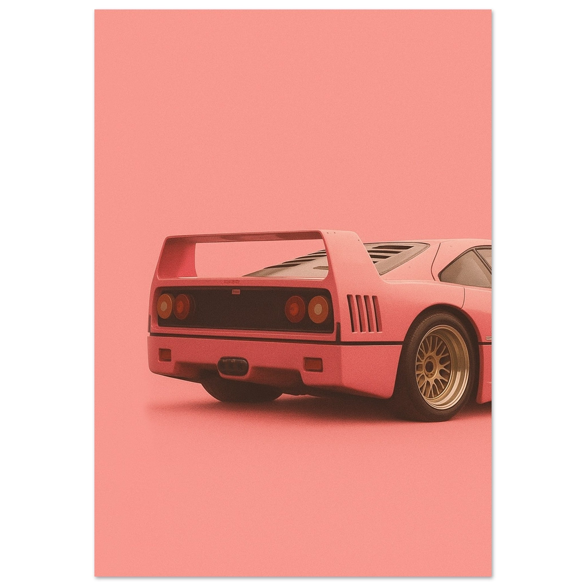 Ferrari F40 Print - Pink Supercar Wall Art - Garage & Gallery