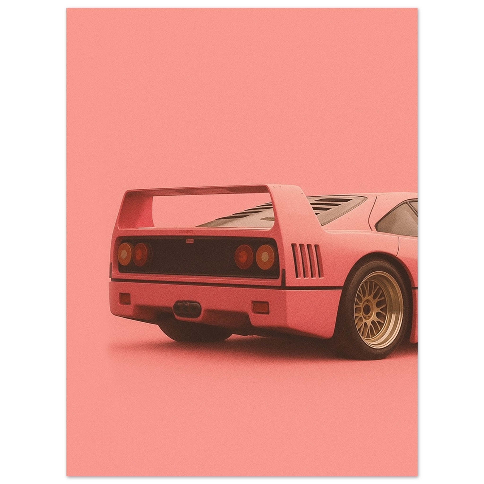 Ferrari F40 Print - Pink Supercar Wall Art - Garage & Gallery