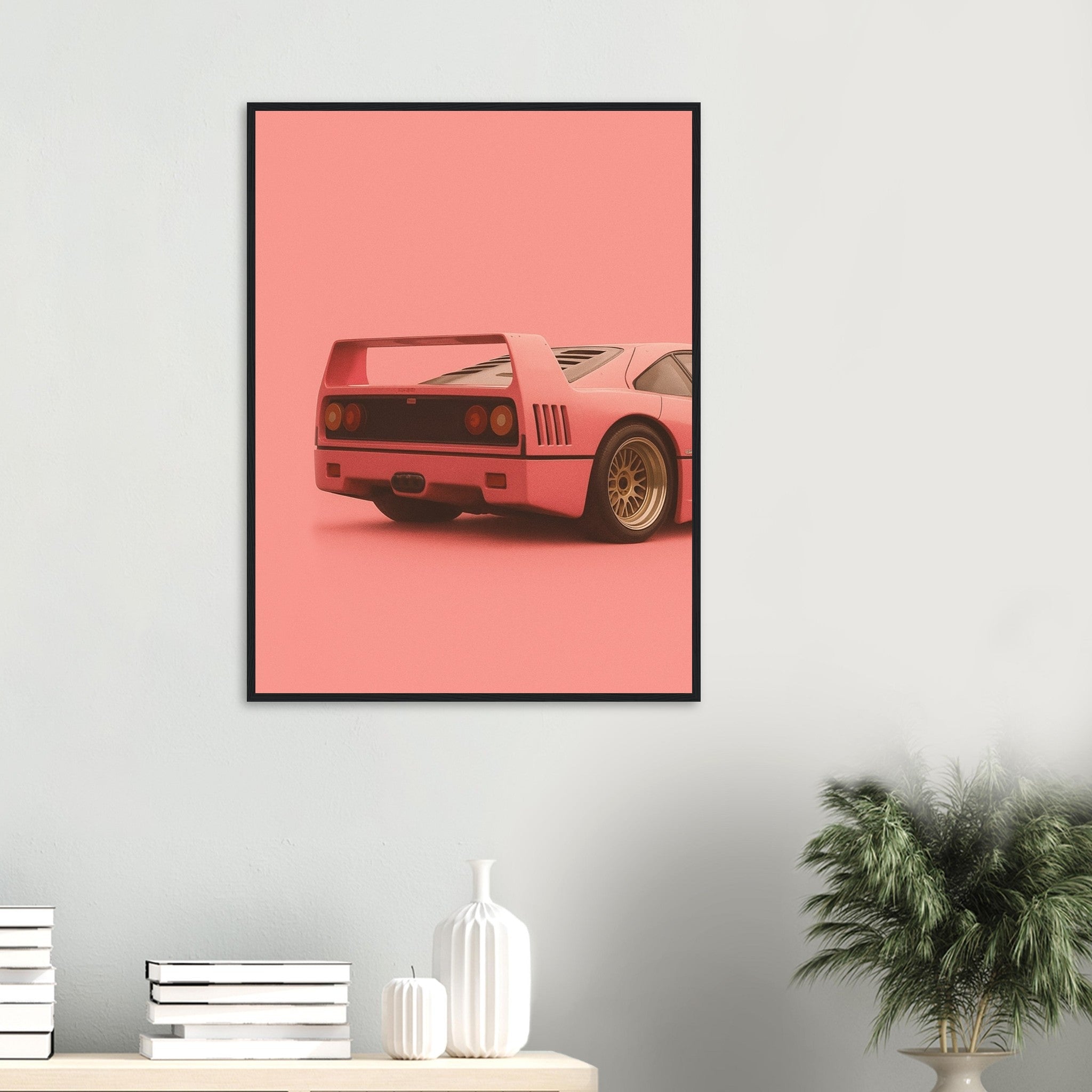 Ferrari F40 Print - Pink Supercar Wall Art - Garage & Gallery