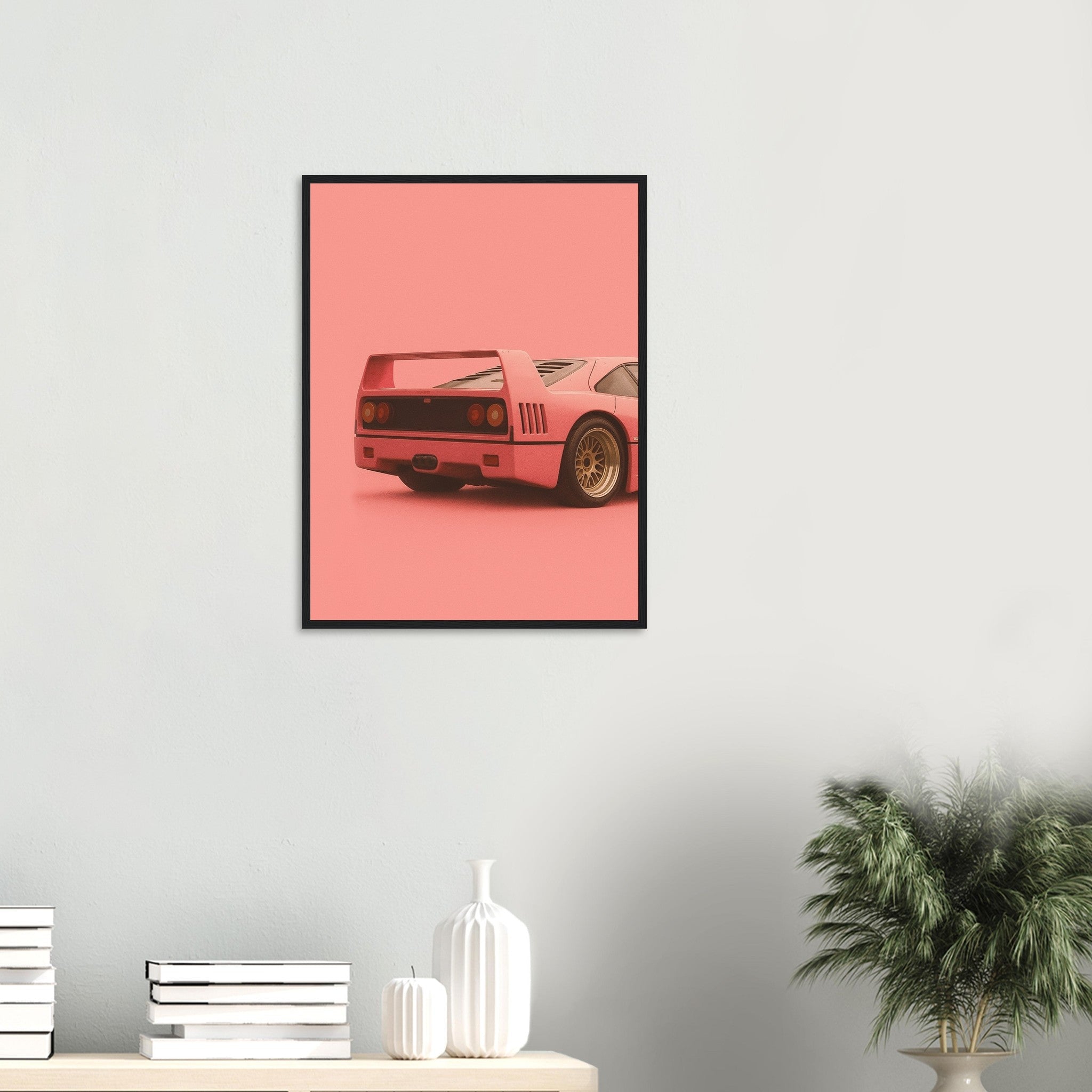 Ferrari F40 Print - Pink Supercar Wall Art - Garage & Gallery