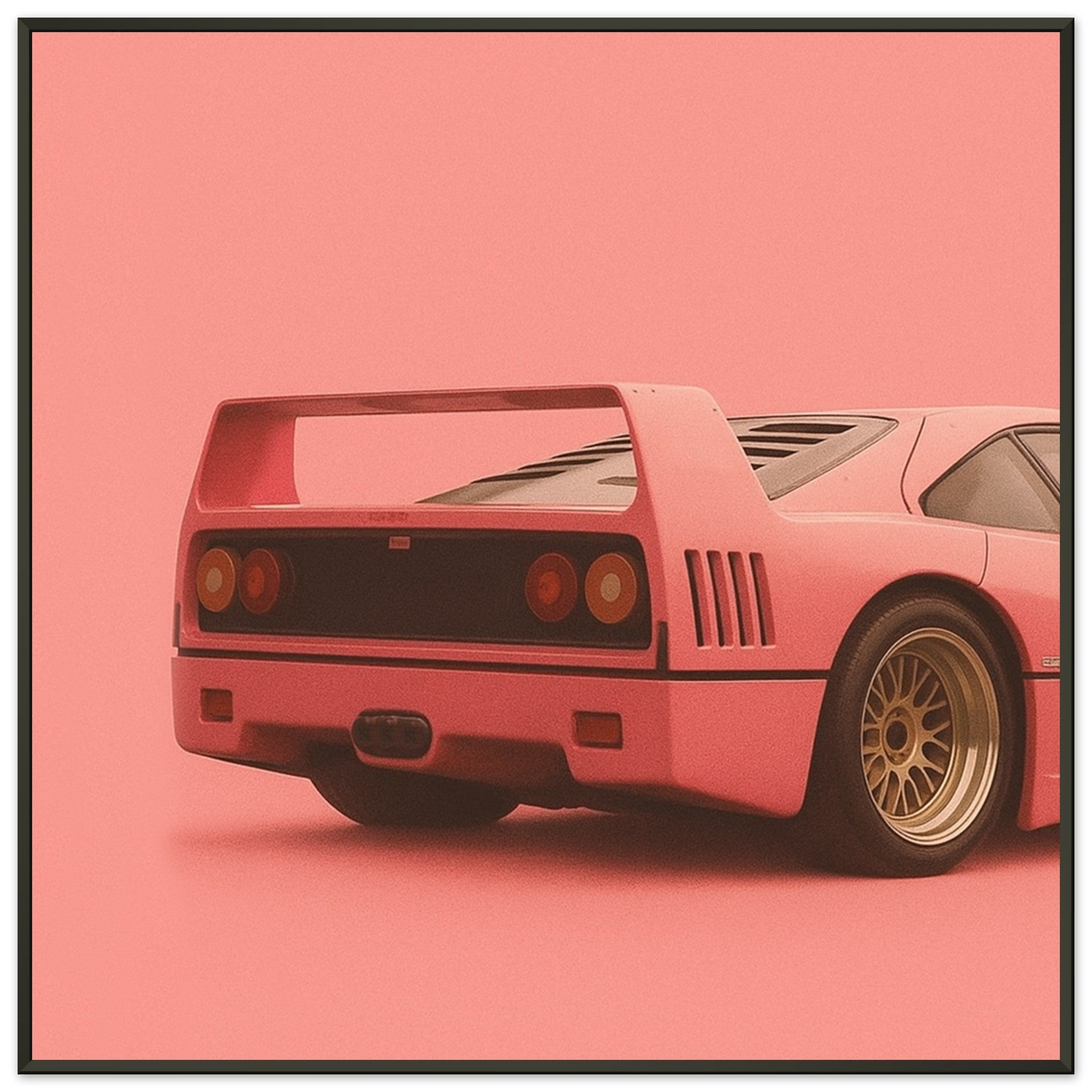 Ferrari F40 Print - Pink Supercar Wall Art - Garage & Gallery