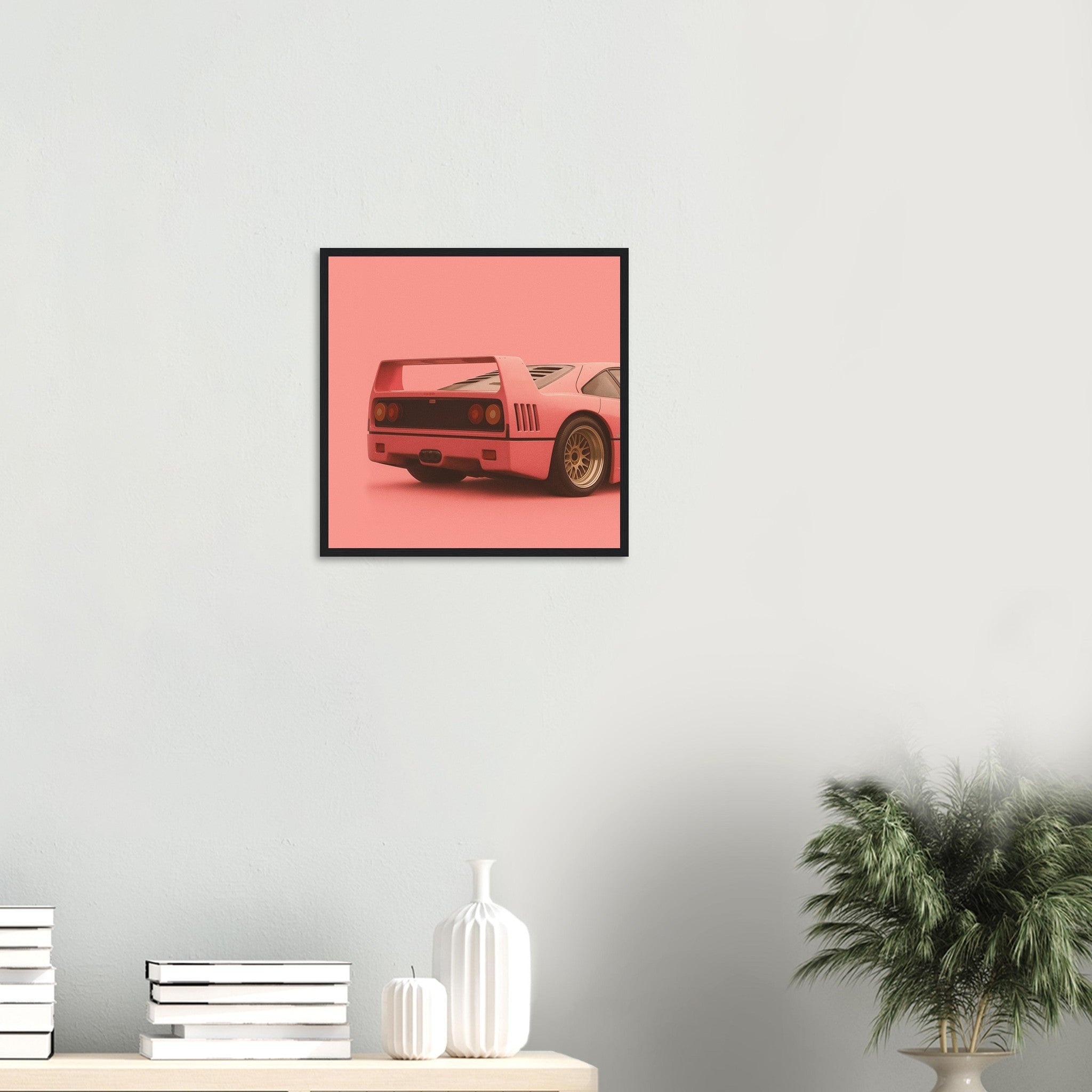 Ferrari F40 Print - Pink Supercar Wall Art - Garage & Gallery