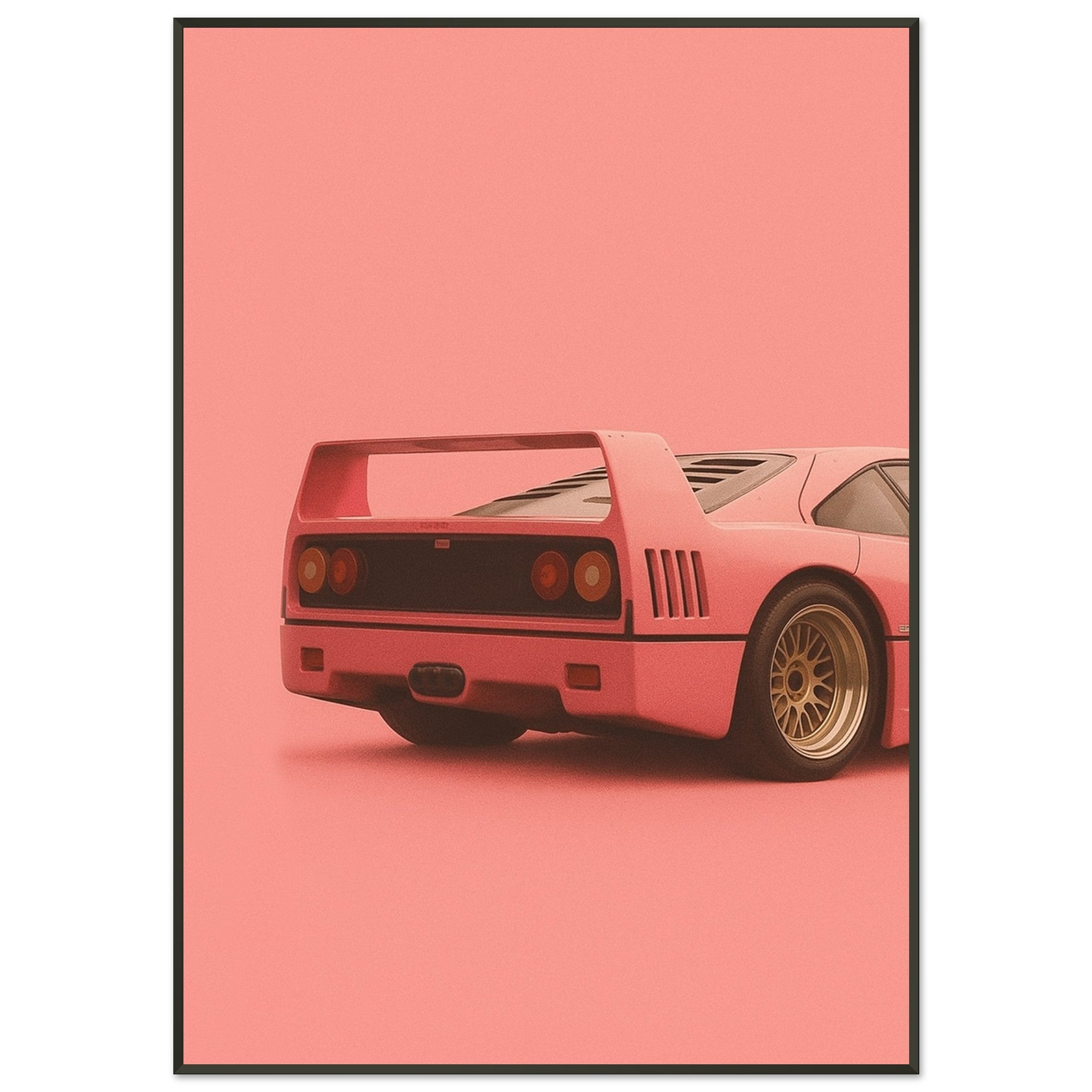 Ferrari F40 Print - Pink Supercar Wall Art - Garage & Gallery