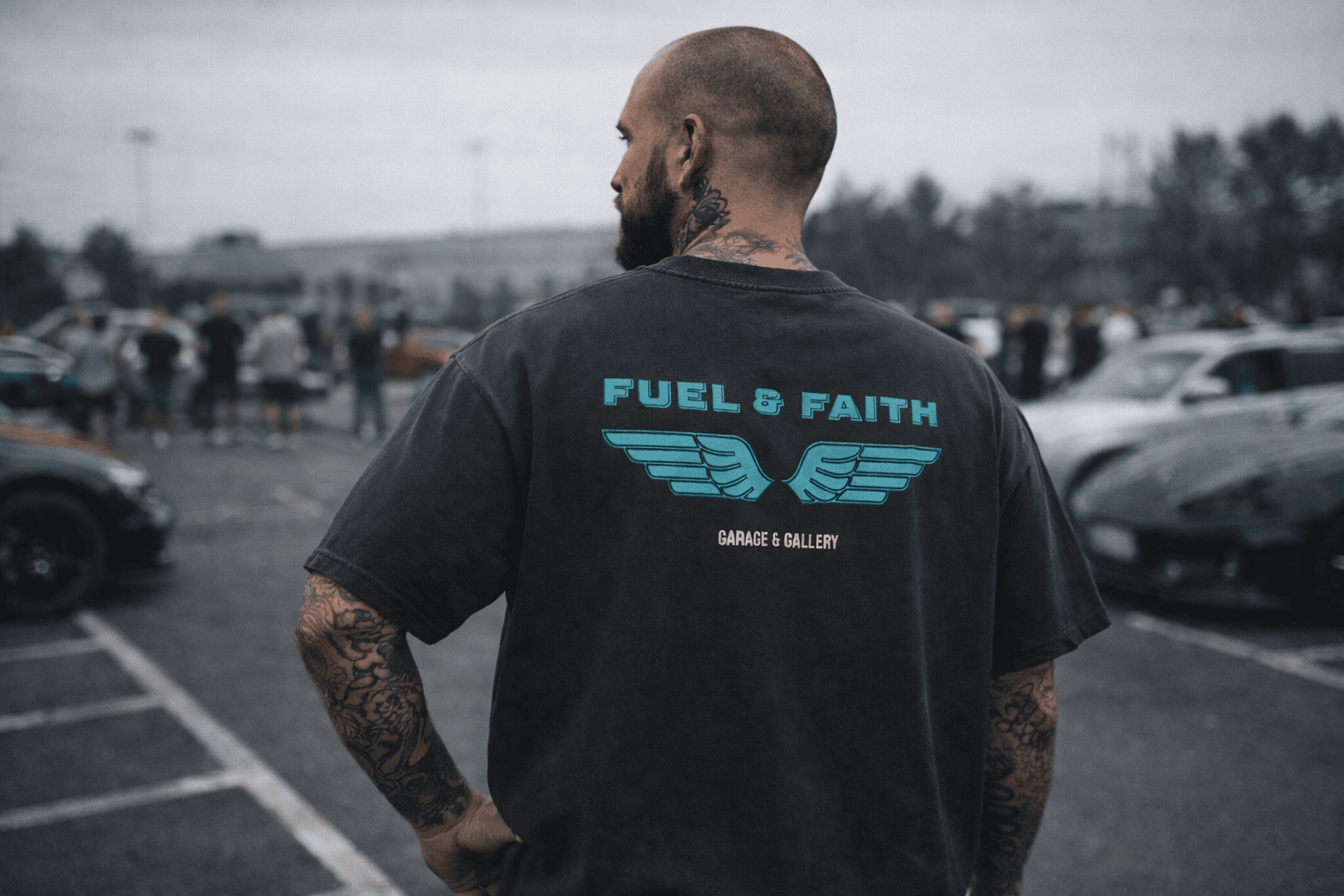"Fuel & Faith" Tee - Black - Garage & Gallery