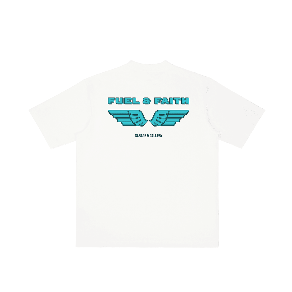 "Fuel & Faith" Tee - White - Garage & Gallery