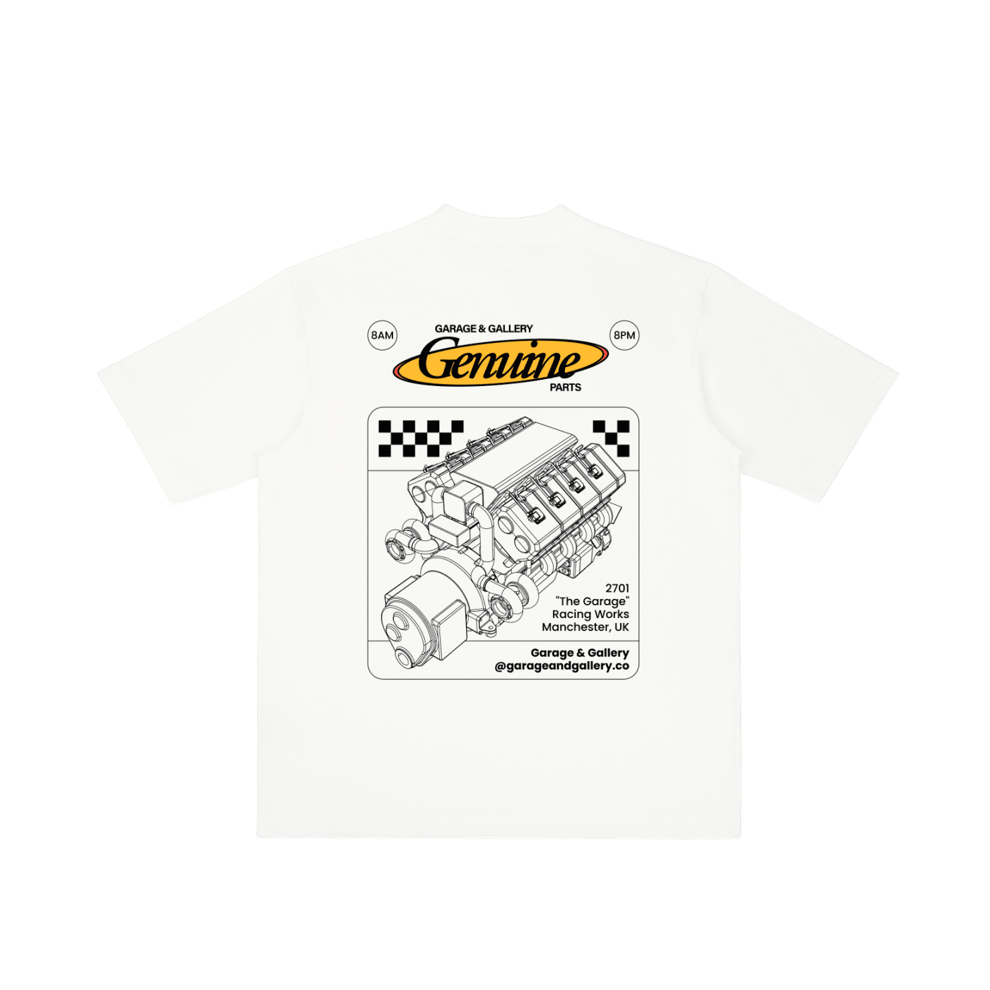 Genuine Parts Tee - White - Garage & Gallery