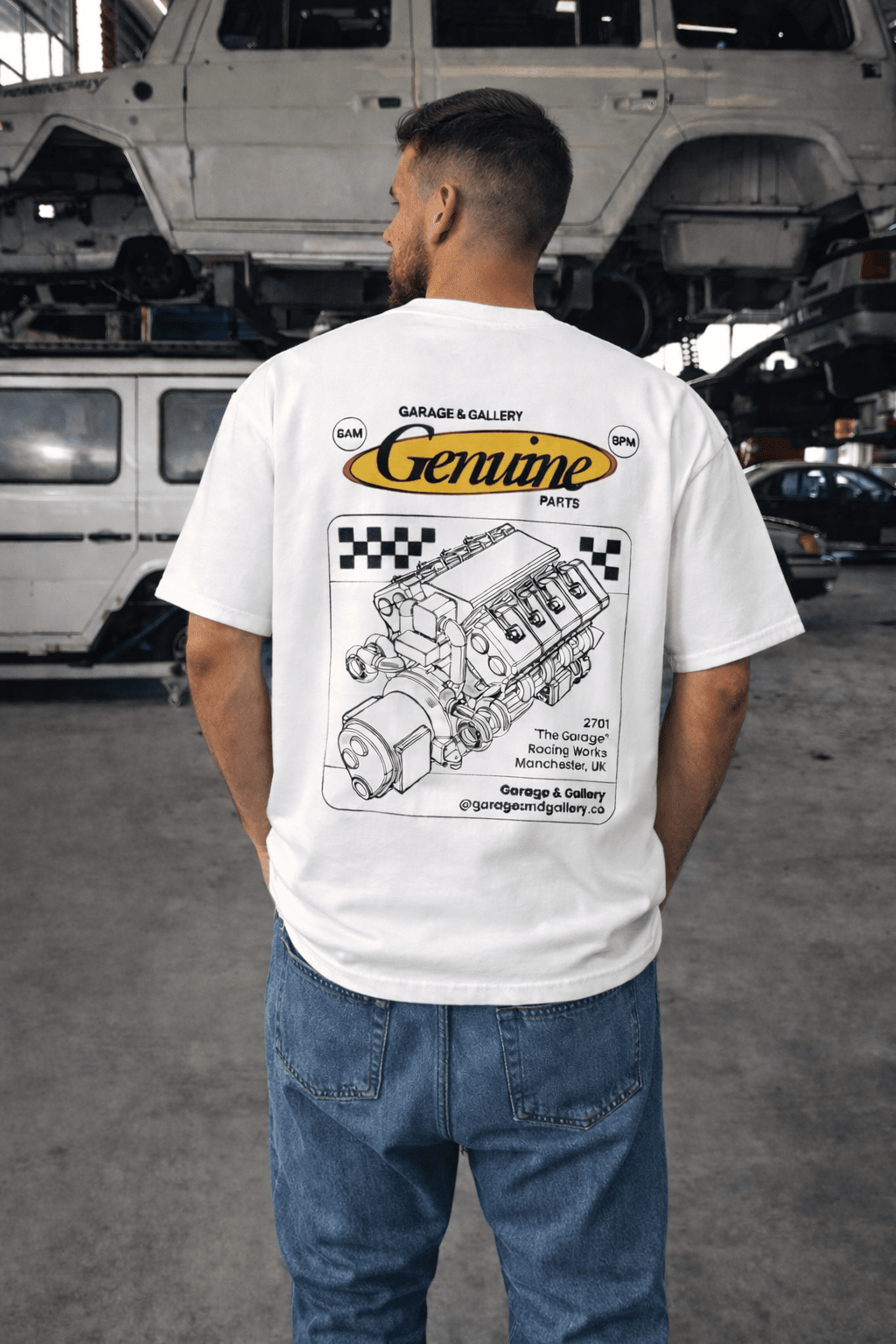 Genuine Parts Tee - White - Garage & Gallery