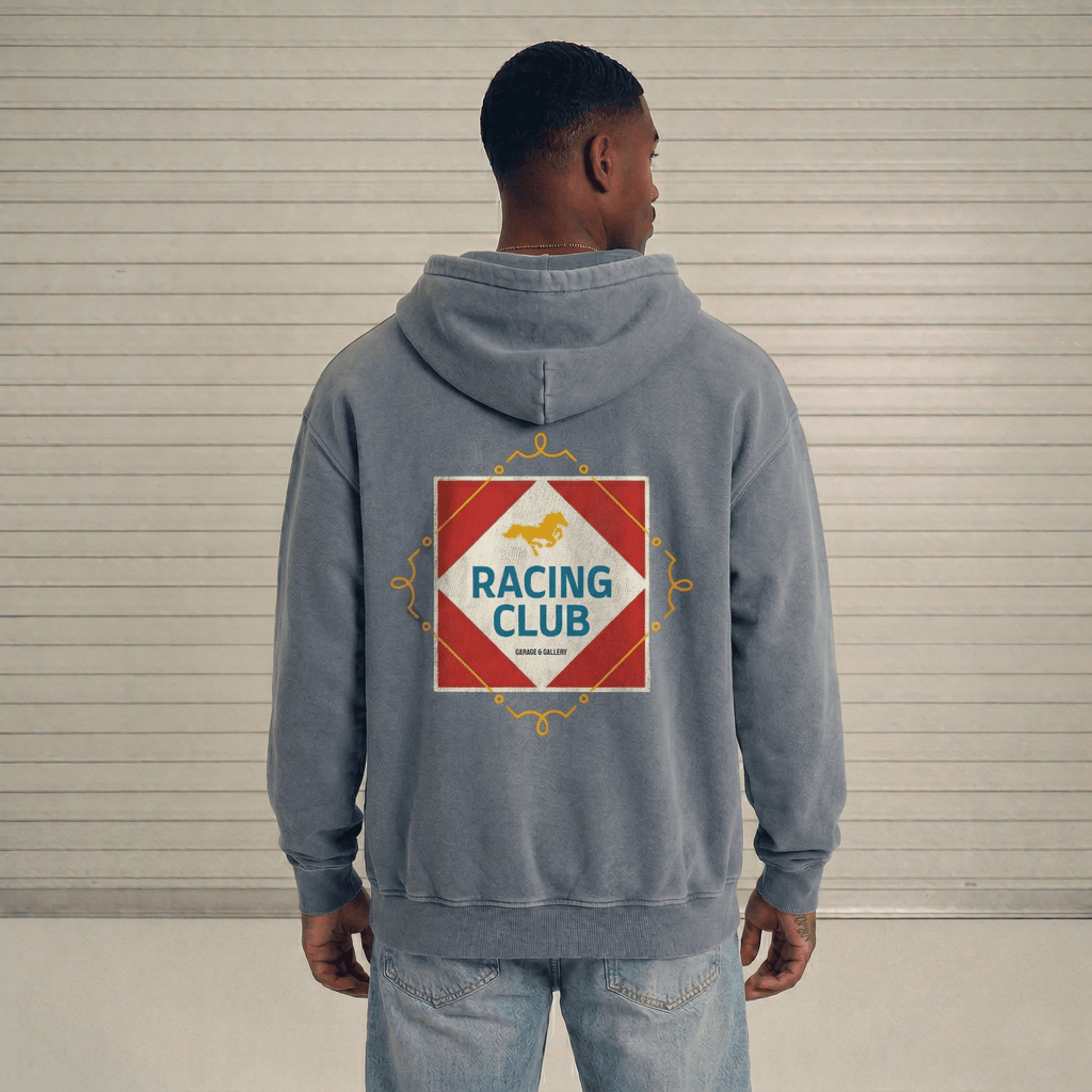 Racing Club Vintage Hoodie - Grey Blue - Garage & Gallery