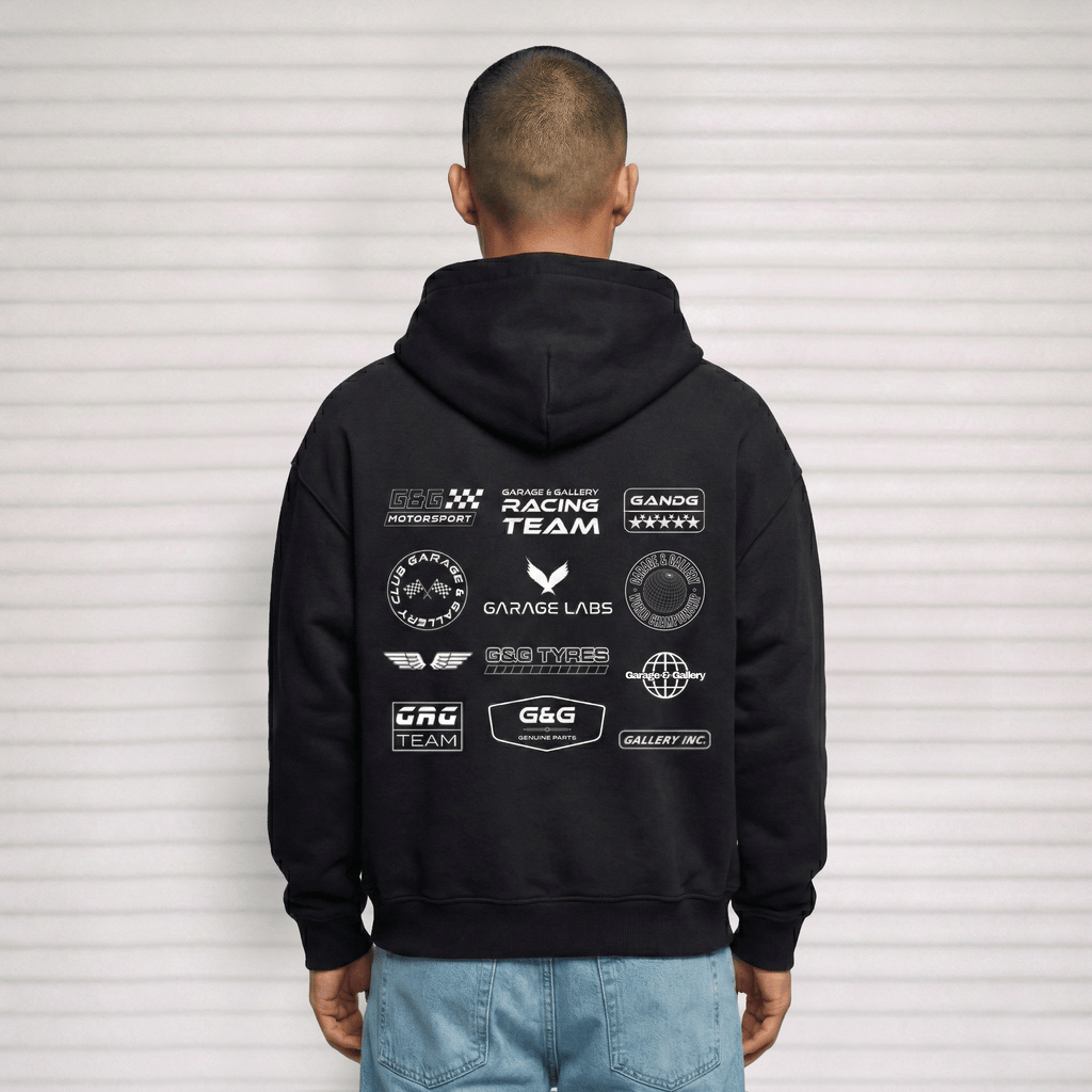 Racing Patches Hoodie - Black - Garage & Gallery