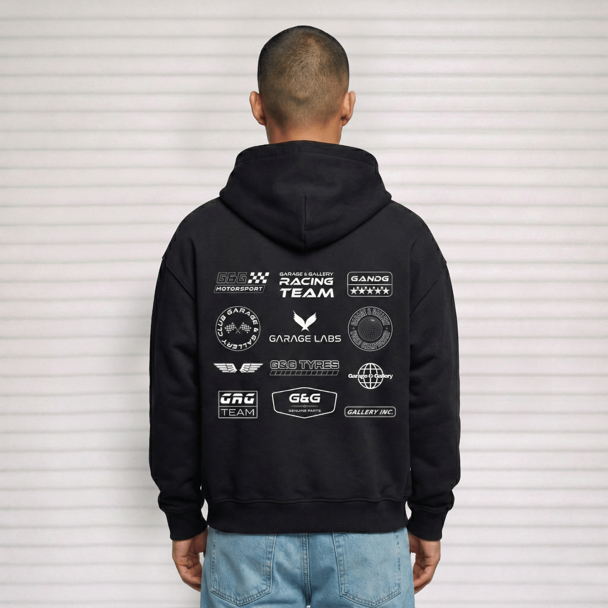 Racing Patches Hoodie - Black - Garage & Gallery