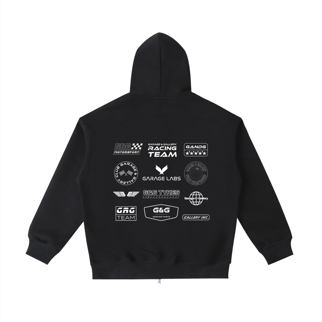 Racing Patches Hoodie - Black - Garage & Gallery