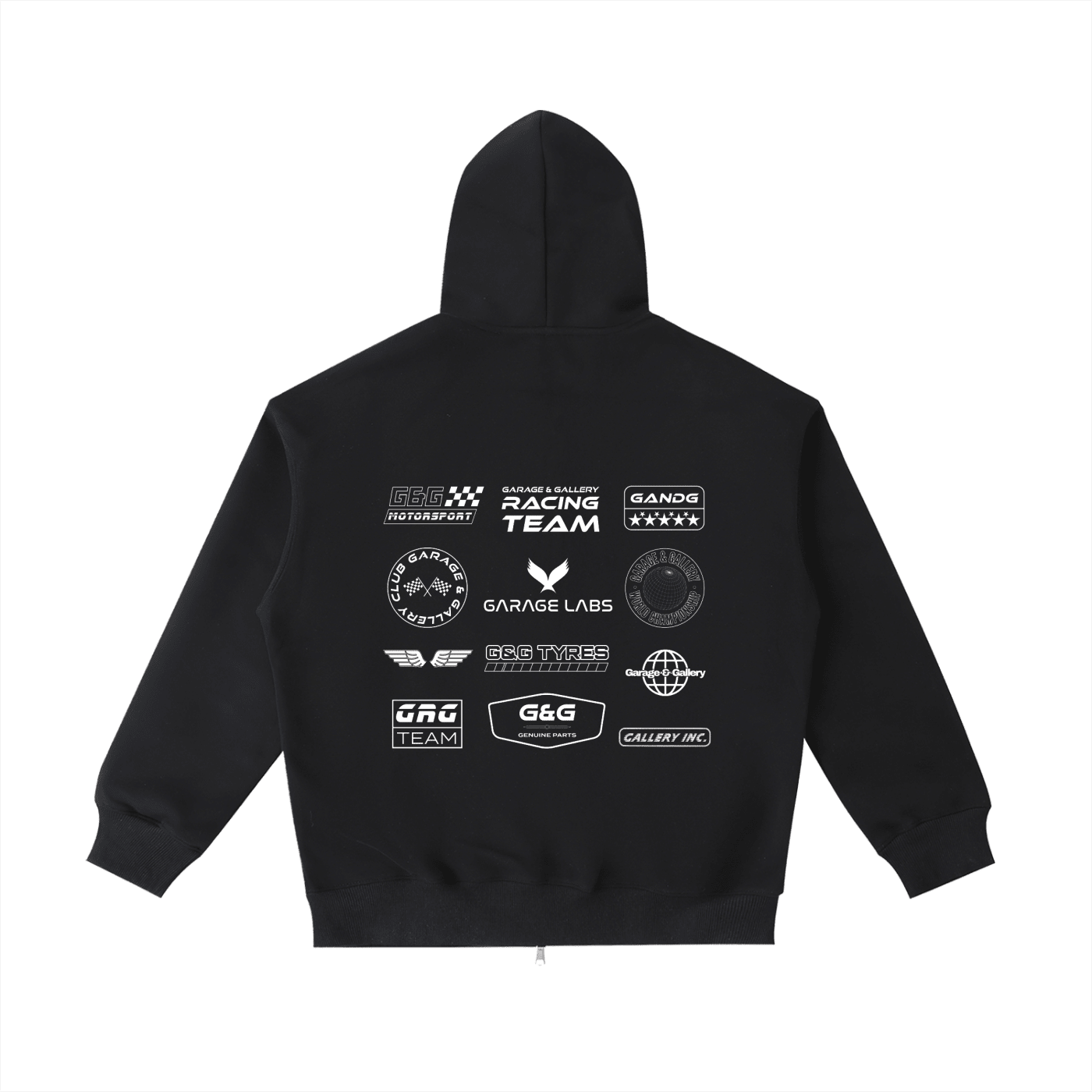 Racing Patches Hoodie - Black - Garage & Gallery