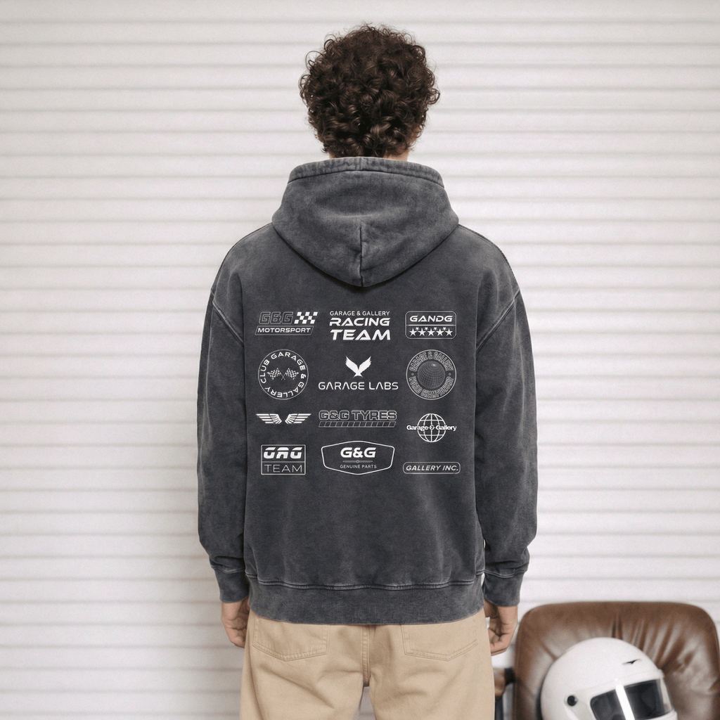 Racing Team Vintage Hoodie - Black - Garage & Gallery