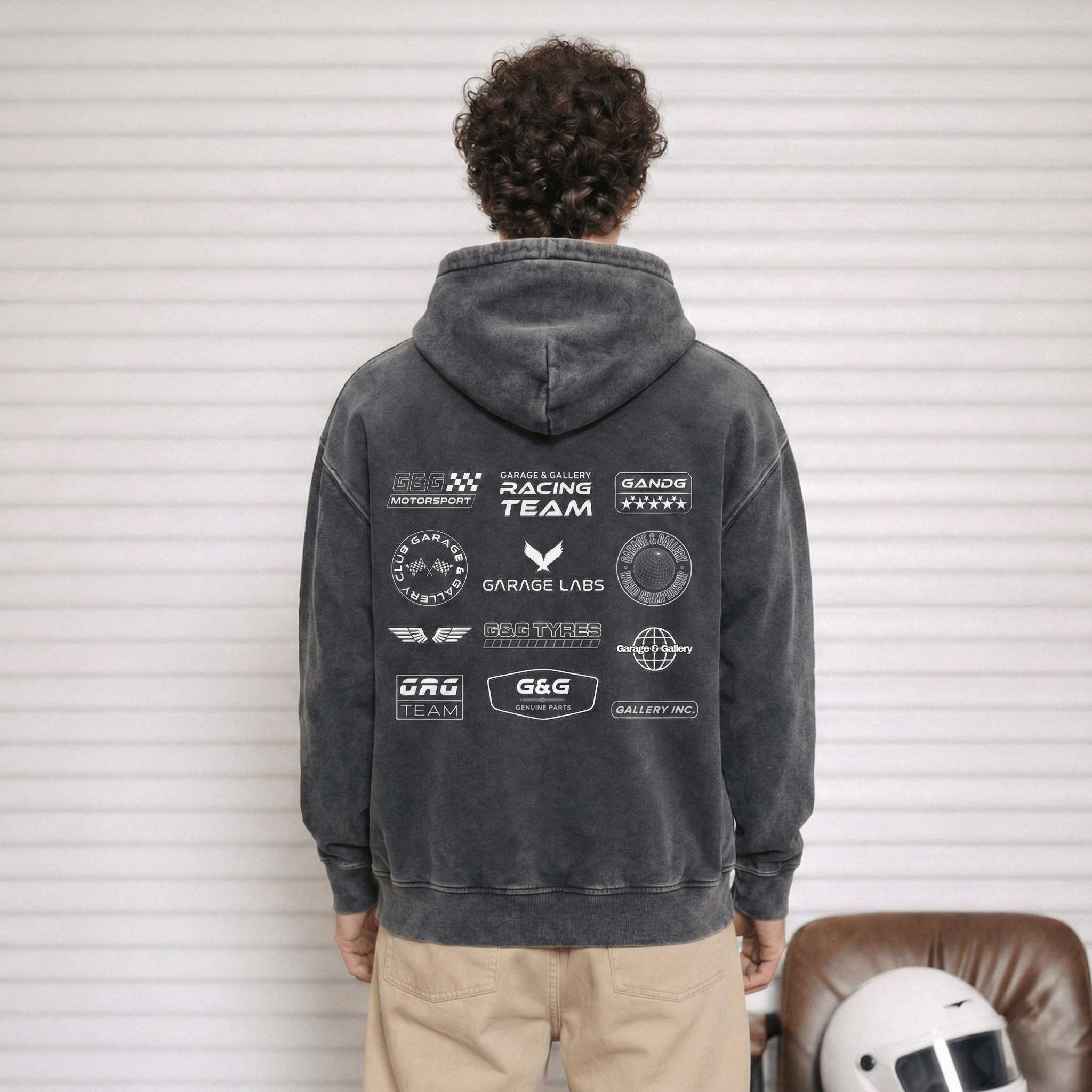 Racing Team Vintage Hoodie - Black - Garage & Gallery